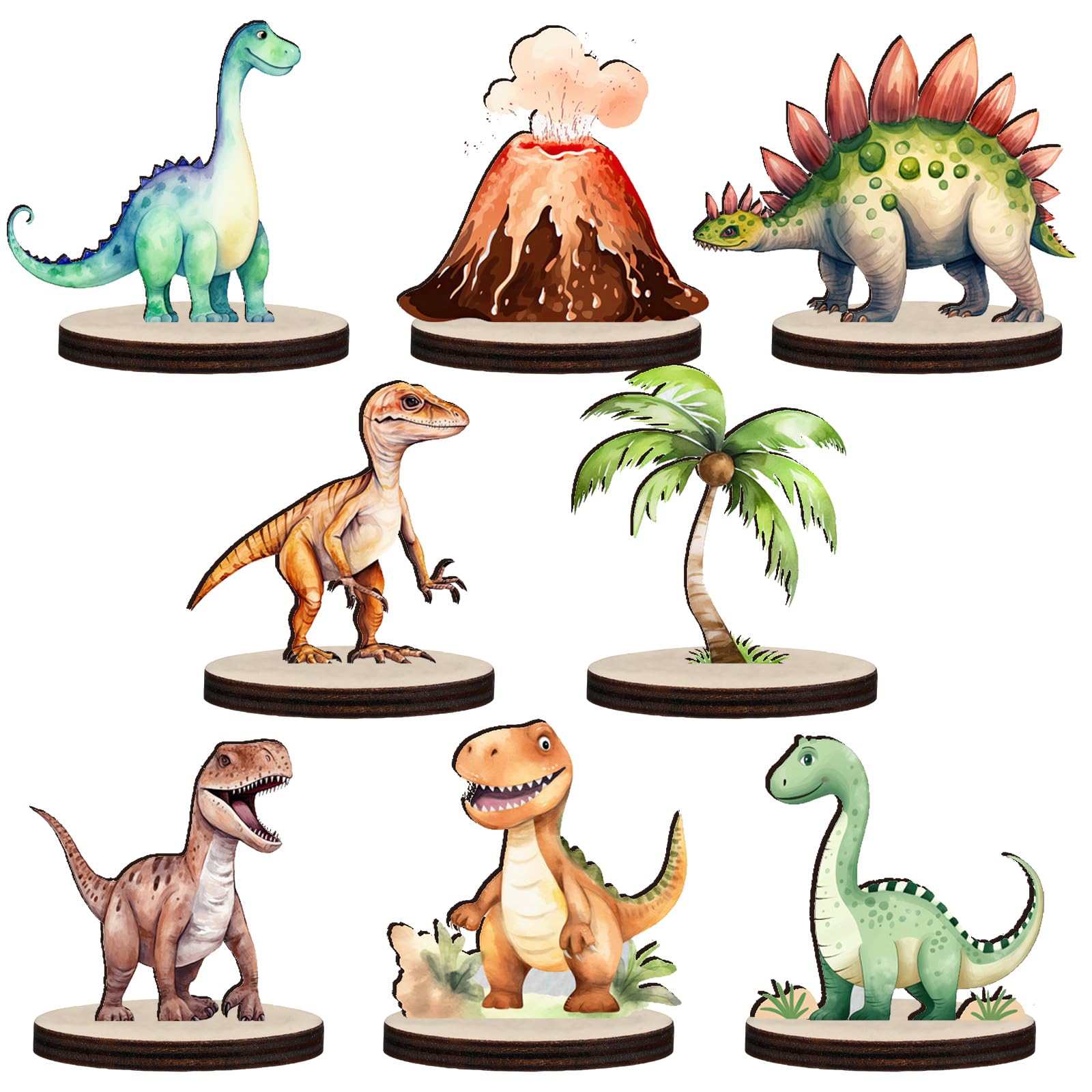 Beeveer 16 Pieces Dinosaur Party Centerpieces for Table Decorations 3D Dino Safari Jungle Animal Theme Baby Shower Table Topper Stand Decor For Boys