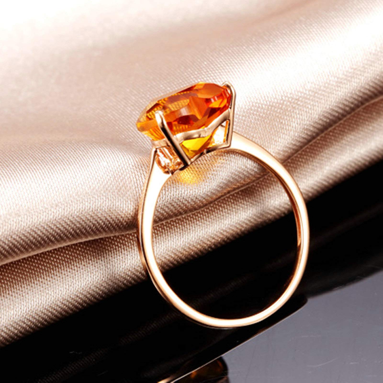 Beydodo Pierścionek damski z różowego złota 750 serce cytryn 2,5 ct, pierścionek ślubny, zaręczynowy, różowe złoto e różowe złoto, 62 cm (19,7 cala), colore: różowy (Rosegold), cod. TLLWGZ5589