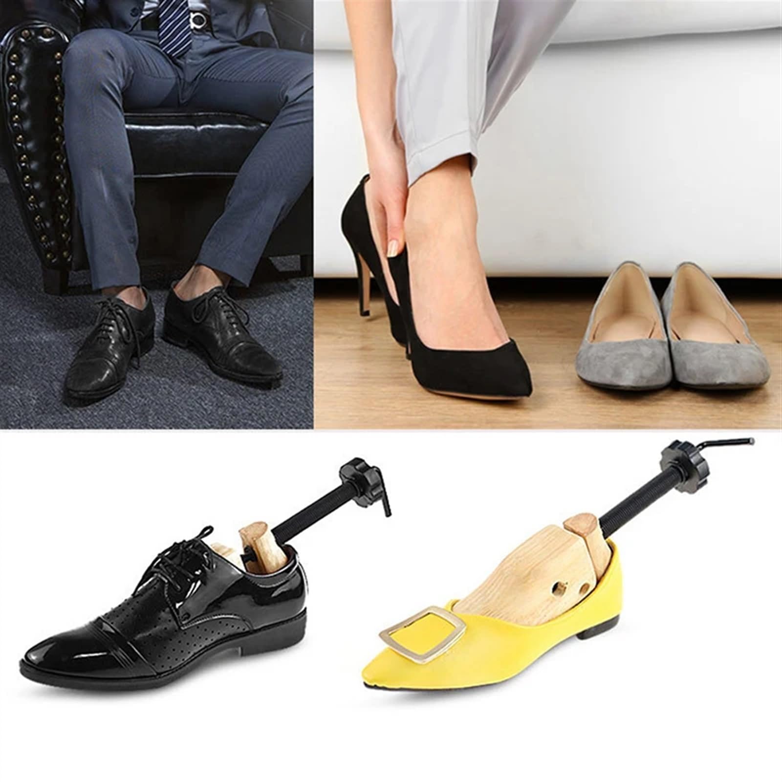 Schuhspanner，Schuhdehner Schuhspanner aus Holz, verstellbare Form for Damen und Herren, Schuhspanner aus Holz, professioneller Schuhspanner, Extender Keeper