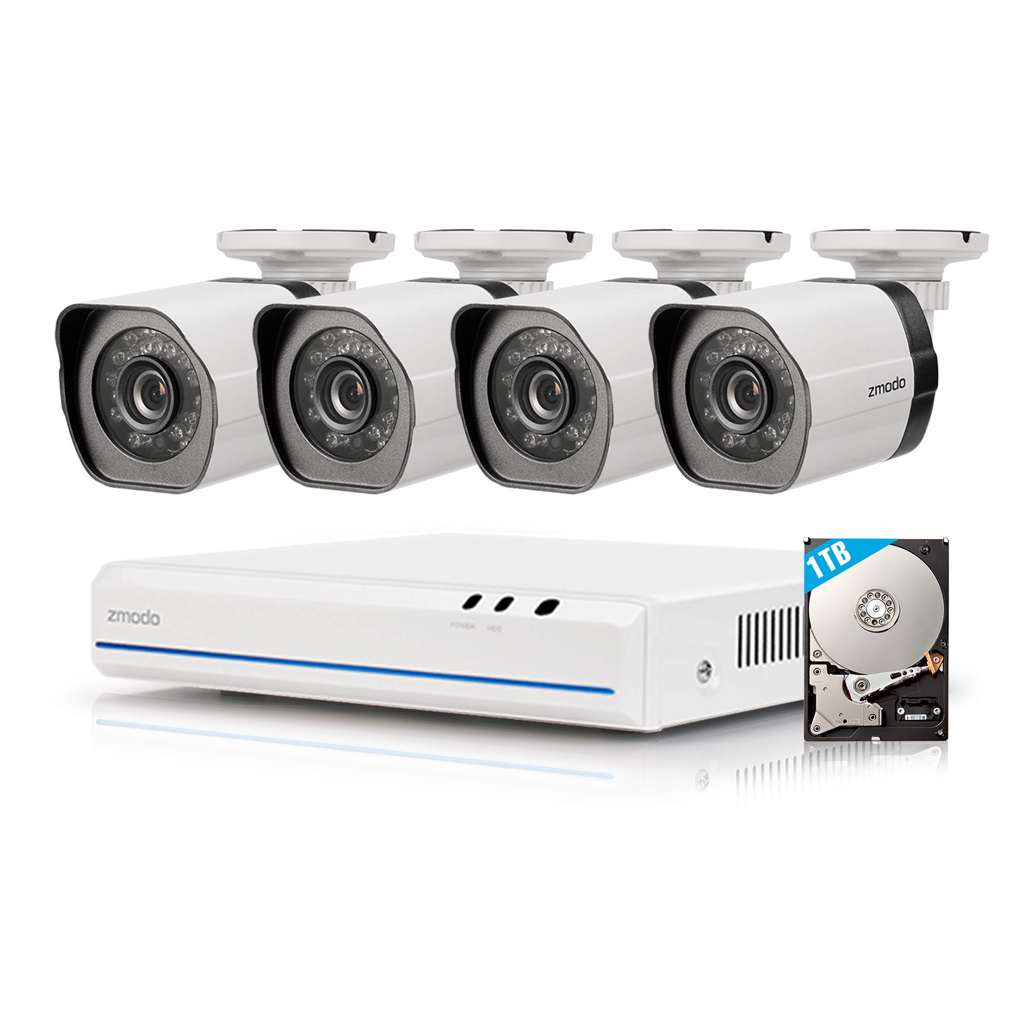 Zmodo Channel Hdmi Nvr 4x720p Hd Security Outdoor Camera