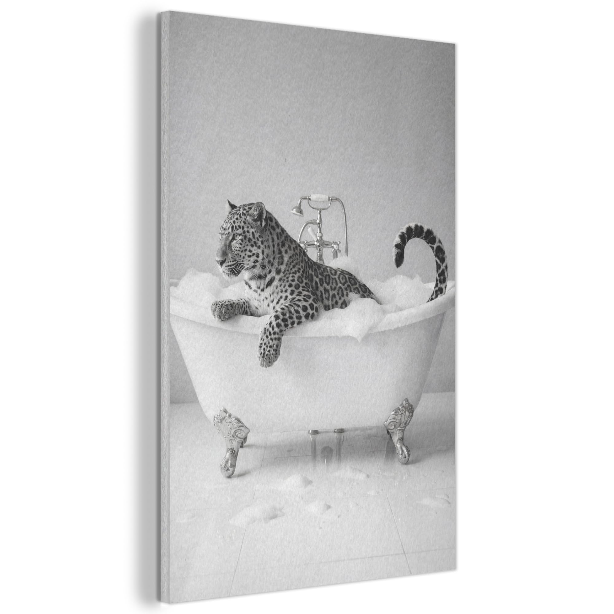MuchoWow© Felt Panel 40x60 cm House Touch for Living Space Modern Visuals Decoration Wall Art Leopard - Bathtub - Minimalist