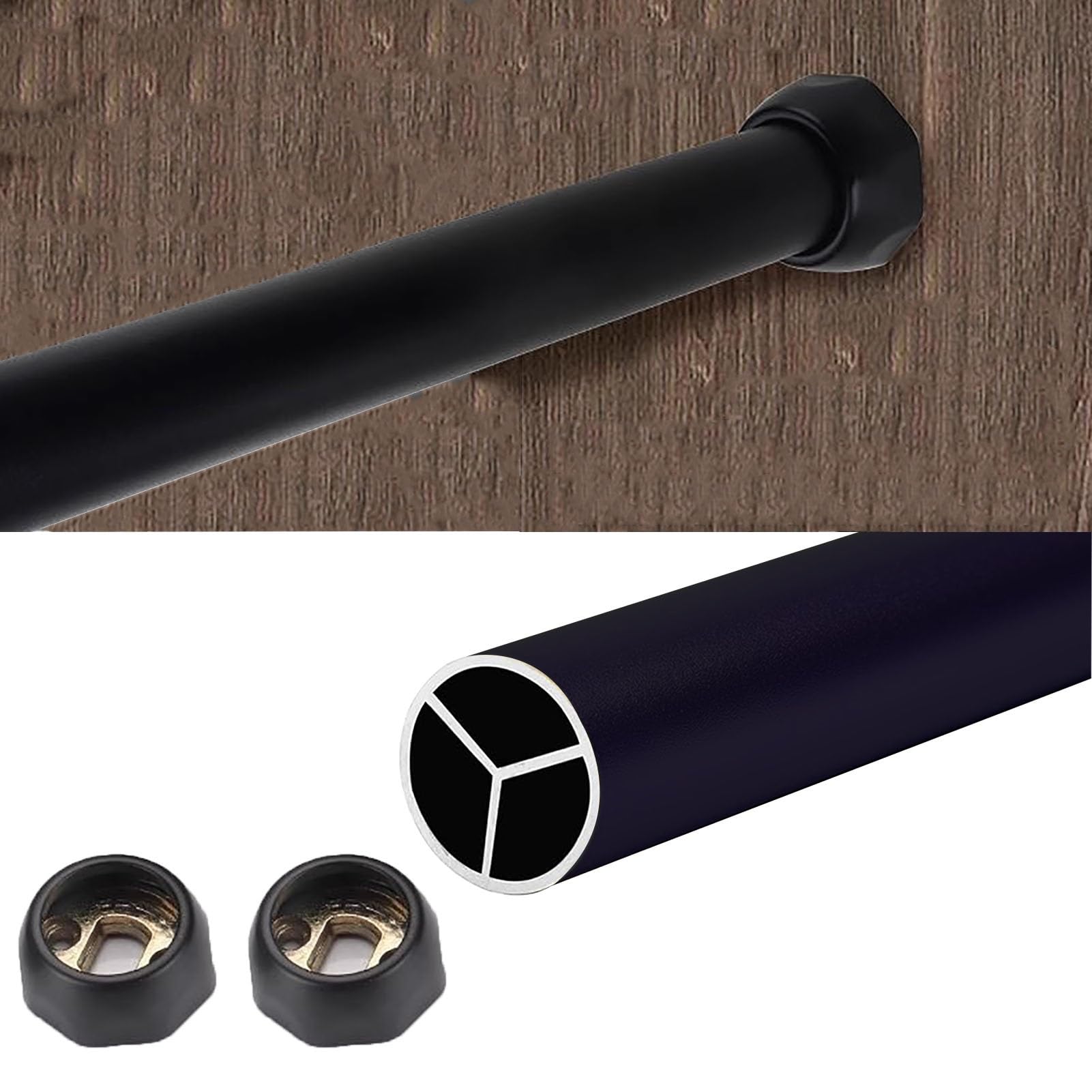 Tringle support penderie vêtement buanderie avec bride 185cm