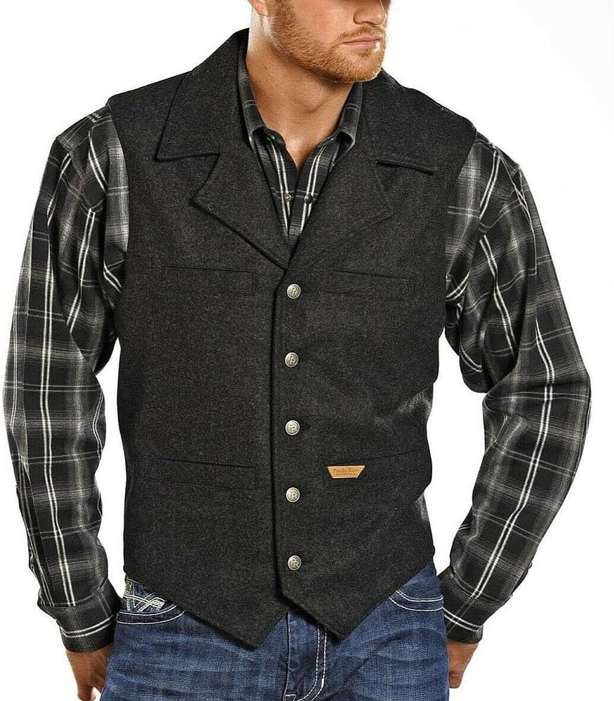 Powder River Men's Dark Green Loden Wool Montana Vest
