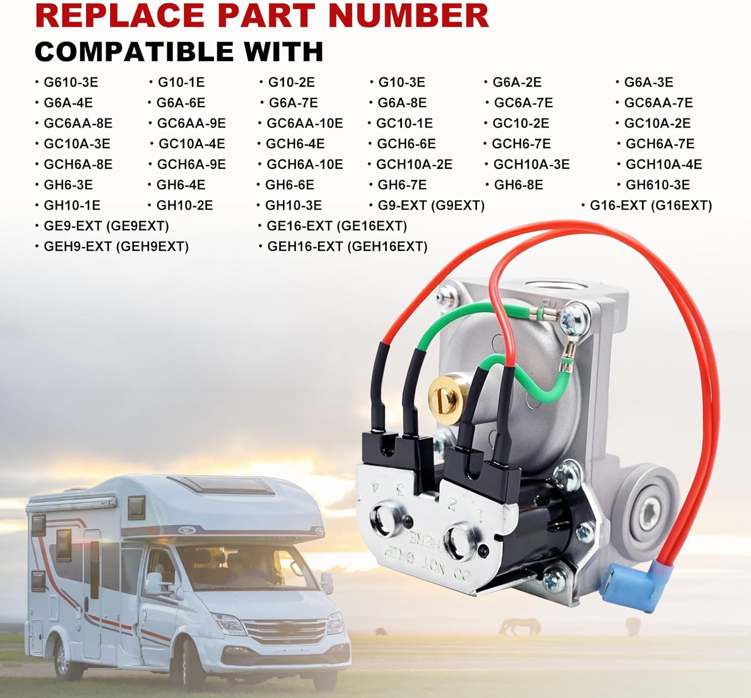 93844 Gas Valve Compatible with At-wood 6-10 Gal Water Heater Gas Valve Replacement for 93870 93321 92078 GC6AA-10E GC10A-4E G6A-8E G6A-6E G10-3E G6A-4E RV Water Heater Solenoid