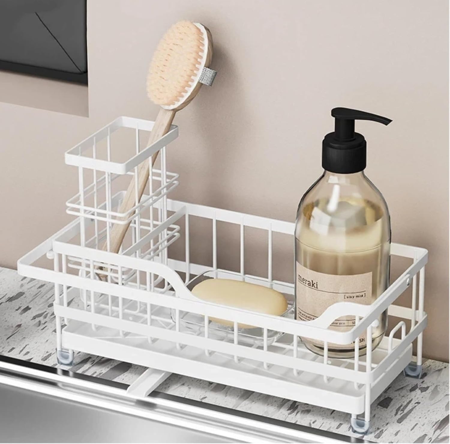Kitchen Sink Drain Rack, Detachable countertop Cloth Rack, wall Mounted Sponge Rack