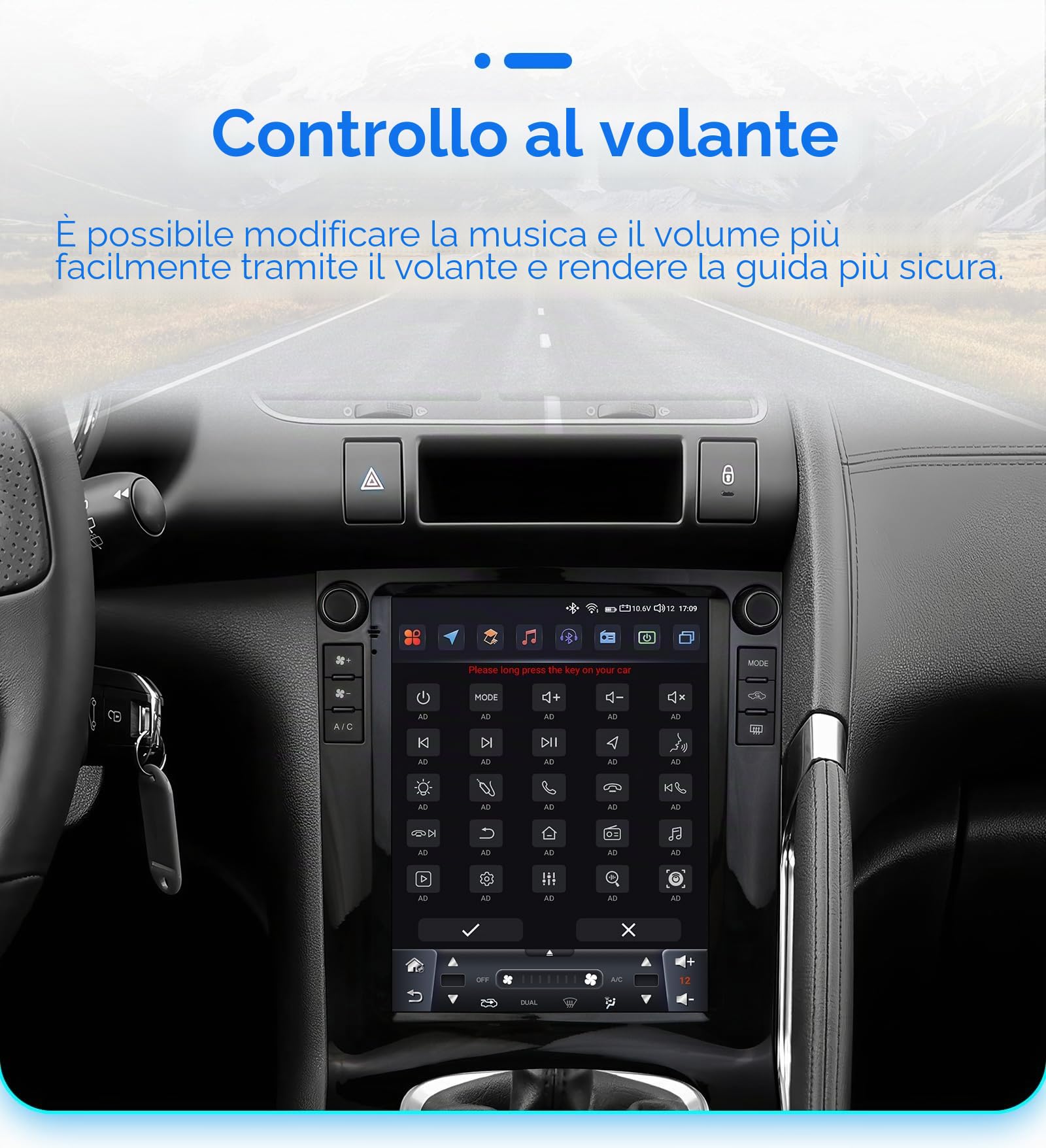 Android 14 9,7 pollici autoradio per Peugeot 3008 2010-2017 4 core 2 GB e 64 GB di memoria, supporta auto wireless carplay/Android, controllo volante, WLAN/4G, FM