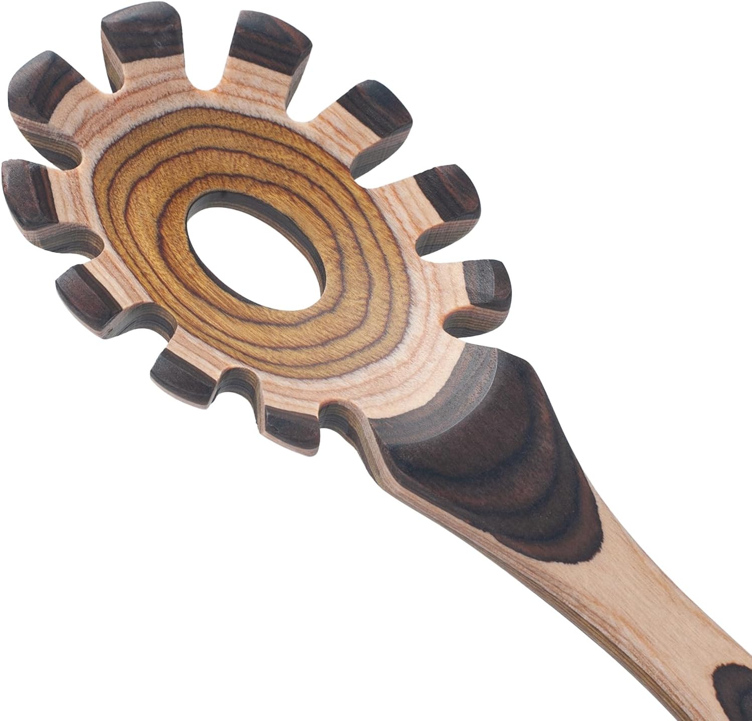 7 Pcs Wood Cooking Utensils Set, Wooden Kitchen Utensil Set for Cooking, Wooden Cooking Spoons & Spatulas with Spoon Rest, Safe for Non-Stick Cookware, Brown