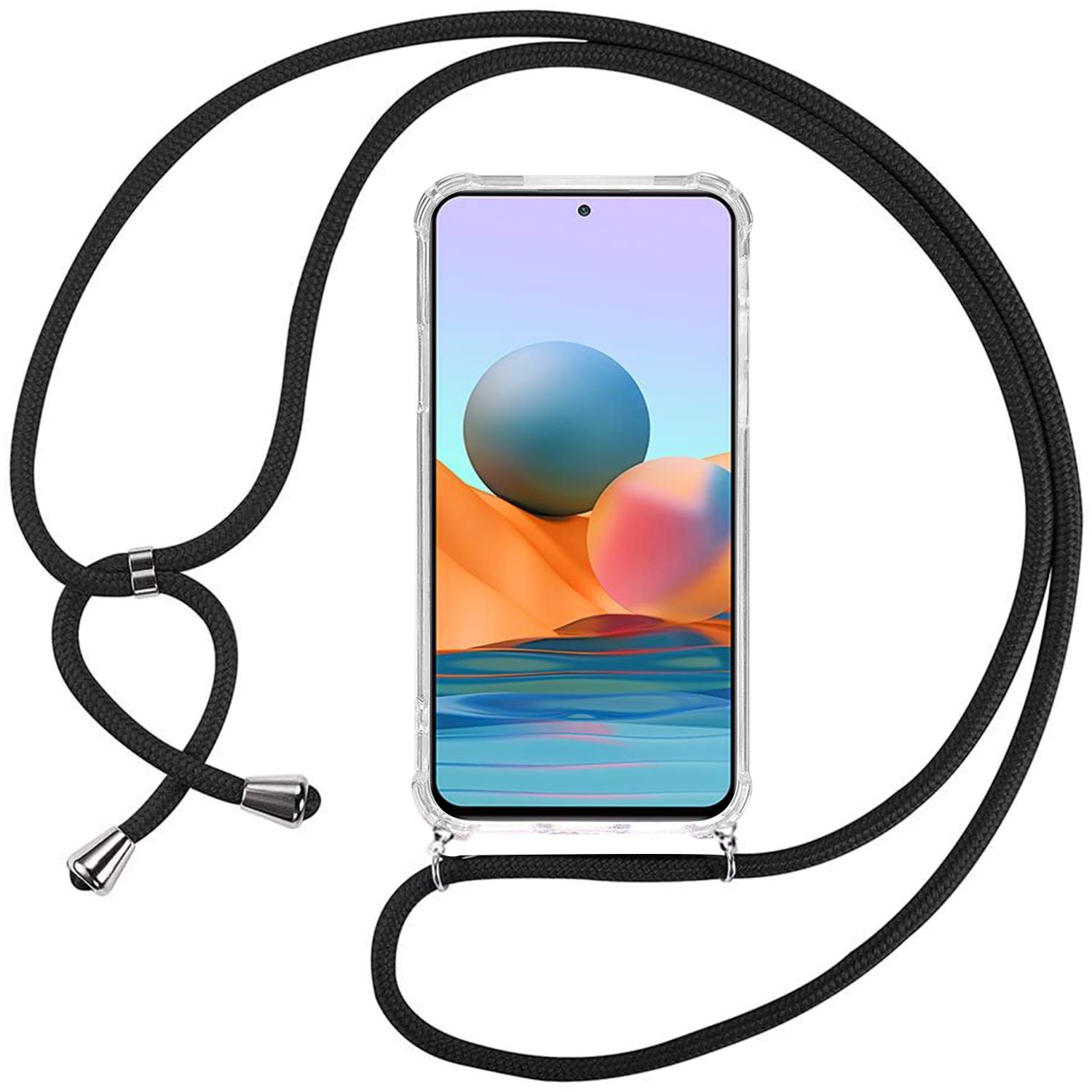 Custodia Con Collana Per Redmi Note 10S / Poco M5s: Cover Trasparente Antiurto Con Laccio Regolabile. Tracolla Pratica E Di Moda, Accessorio Antismarrimento Per Smartphone - 2