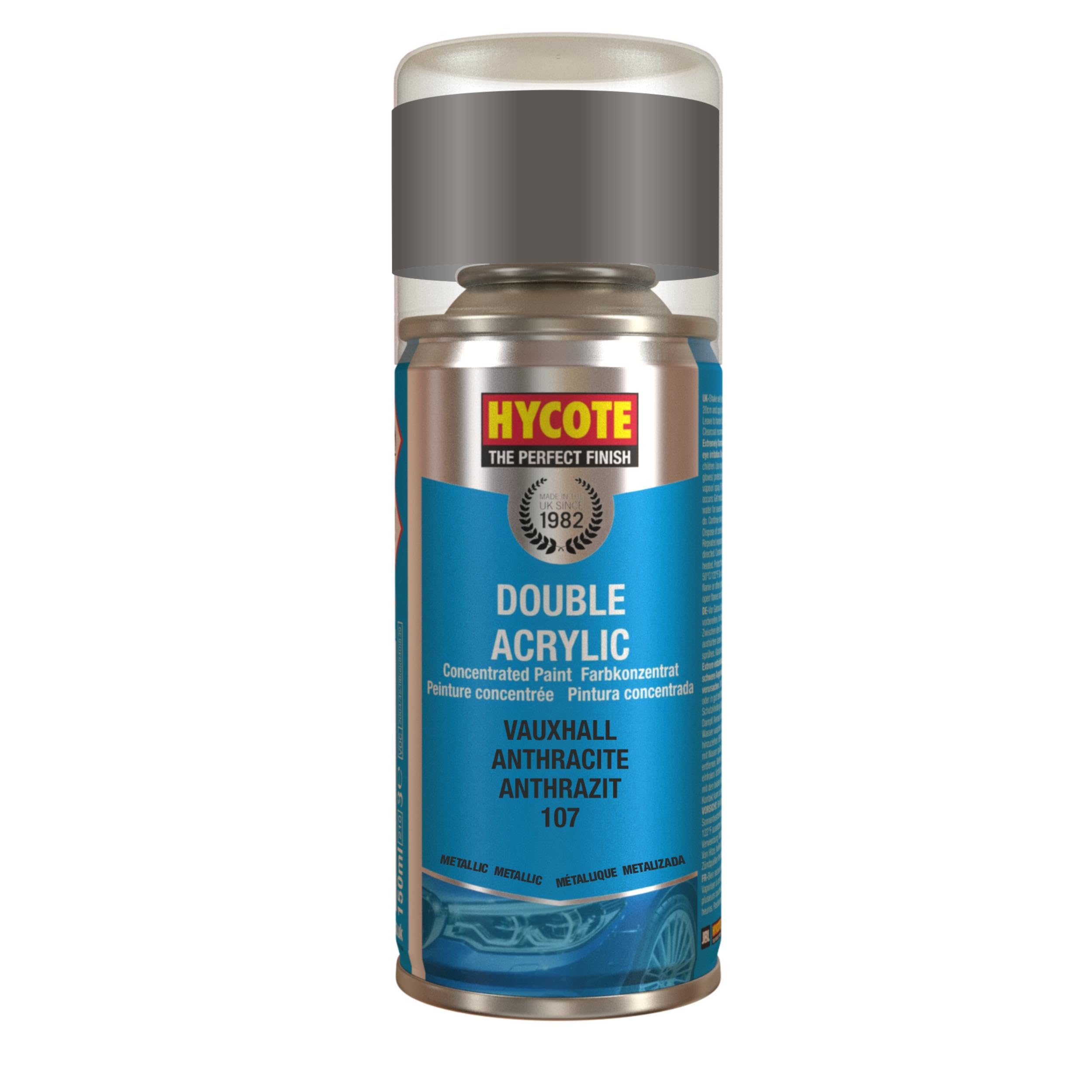 Hycote Double Acrylic Aerosol Car Spray Paint, Vauxhall - Anthracite, 150 ml