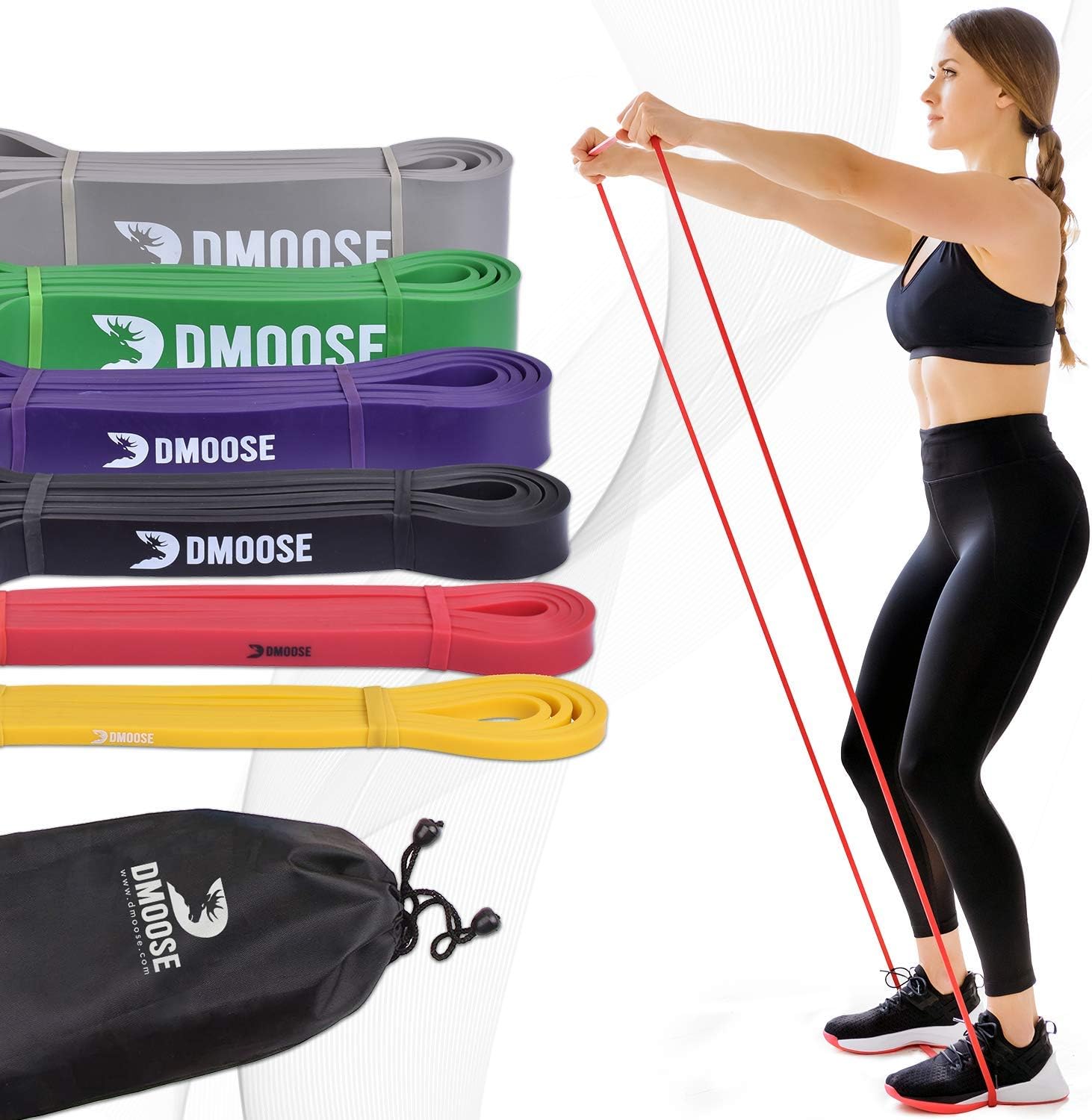 DMoose Pull up Assistance Bands, Stretch Resistance Band for Powerlifting, Strength Training, Stretching, Mobility, Physical Therapy, Resistance Training, Home Workouts