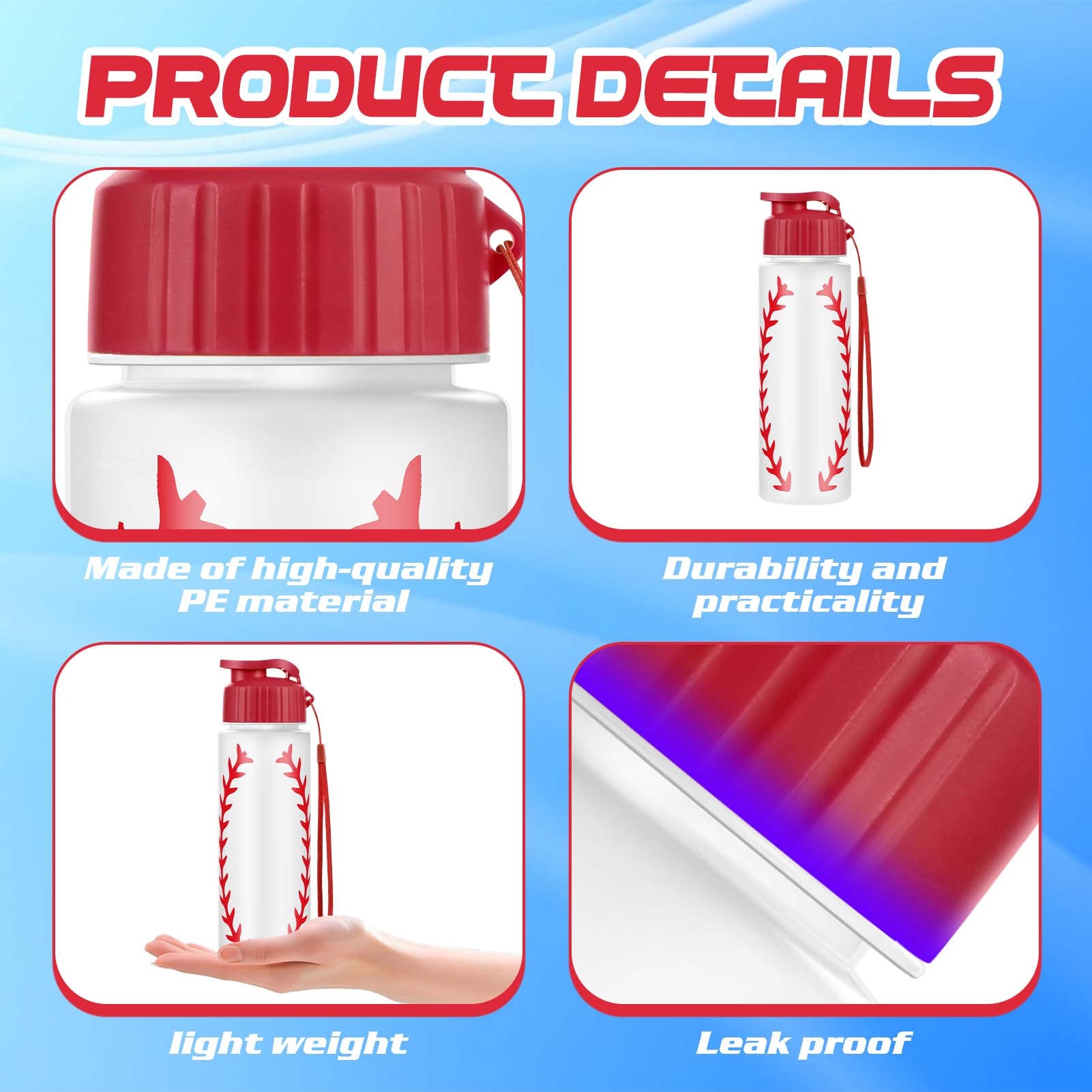 Bouteille d'eau pliable en Silicone, pour Baseball, sans BPA, avec