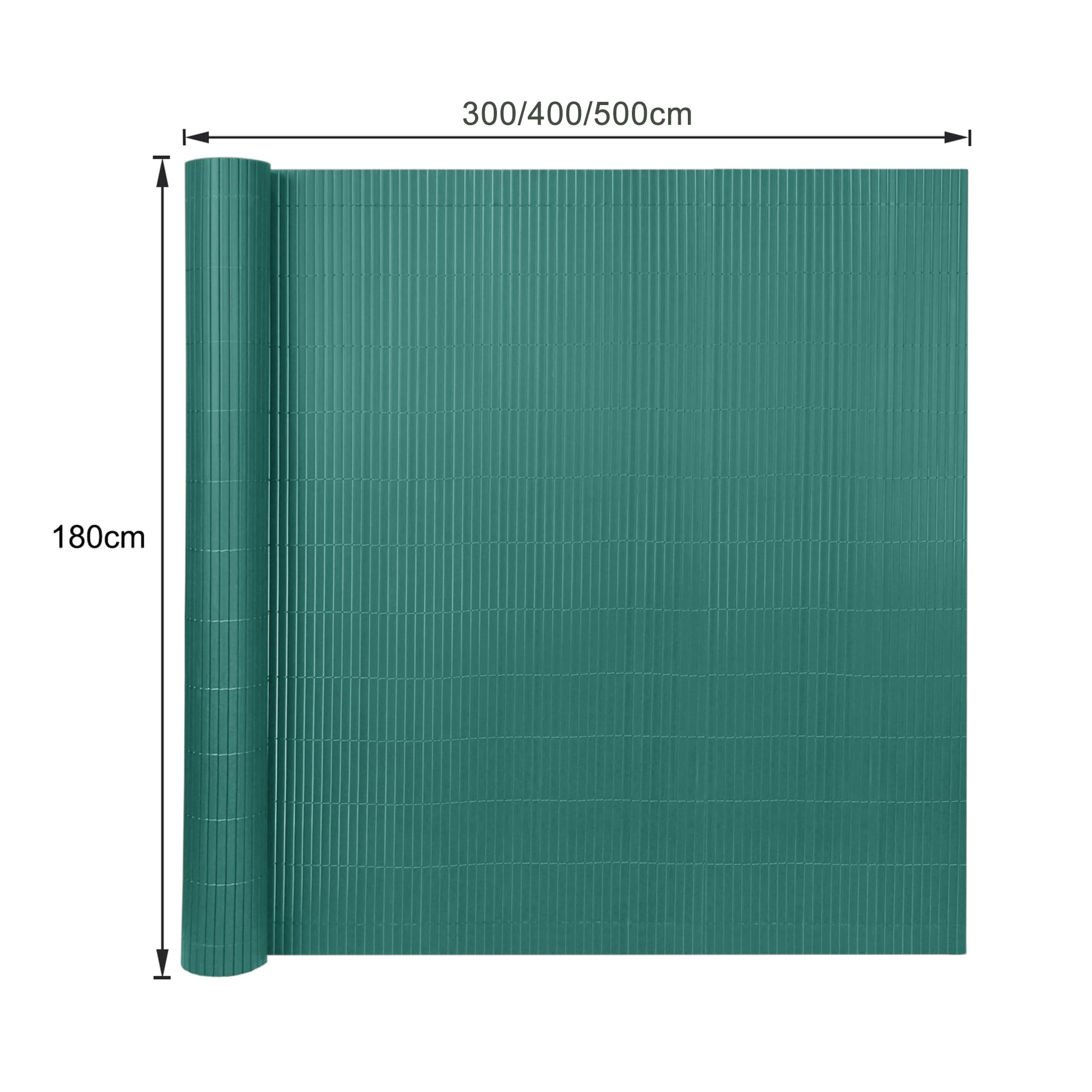 YRHome Mata maskująca z PCW, 180 x 800 cm, stabilna, ogrodzenie balkonowe, ochrona przed wzrokiem, z opaskami kablowymi, ochrona przed wiatrem, odporna na działanie warunków atmosferycznych i promieni UV, na balkon, do ogrodu, na taras, zielona