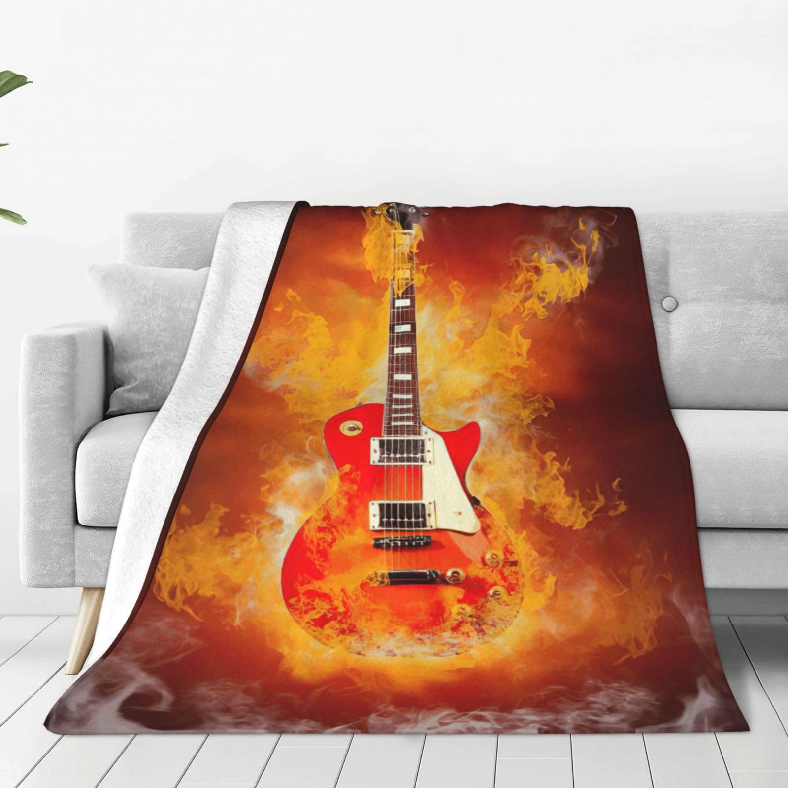 Couverture polaire flanelle guitare rock le cadeau idéal pour réchauffer les passionnés