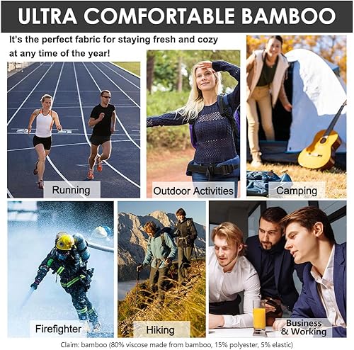 Miniatura 7 de Sunew 6 pares de calcetines de bambú de viscosa, unisex acolchados cómodos tipo crew para entrenamiento y senderismo