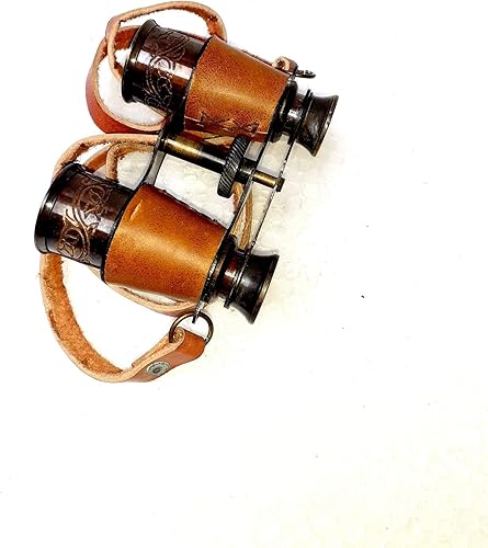 Miniatura 3 de Prismático de latón de estilo antiguo de 4.0in con cubierta de seguridad de cuero que lo hacen más atractivo y único, telescopio de regalos vintage,