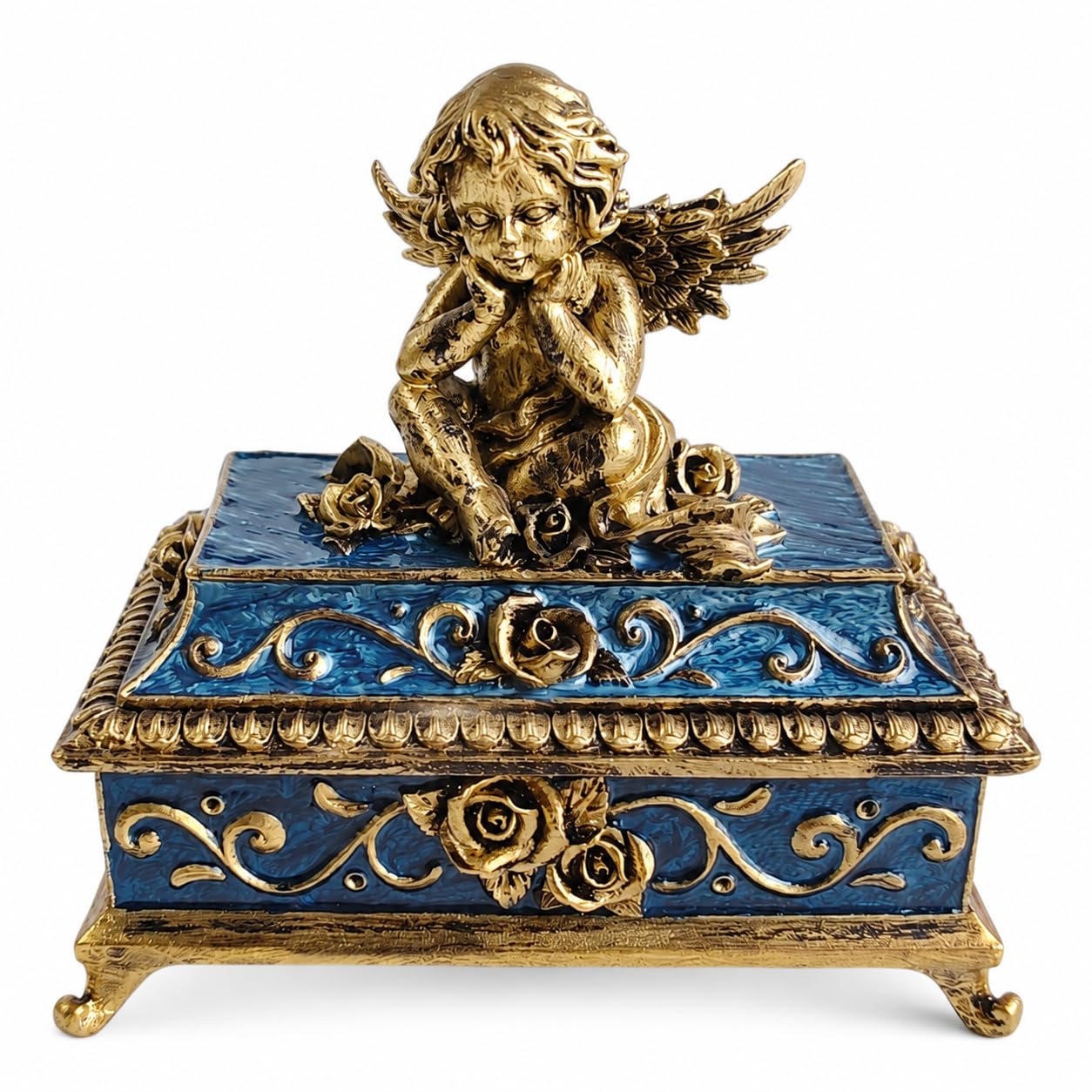 KINBENNOBLE Cherub Jewellery Box, Vintage Angel Trinket Box for Keepsakes