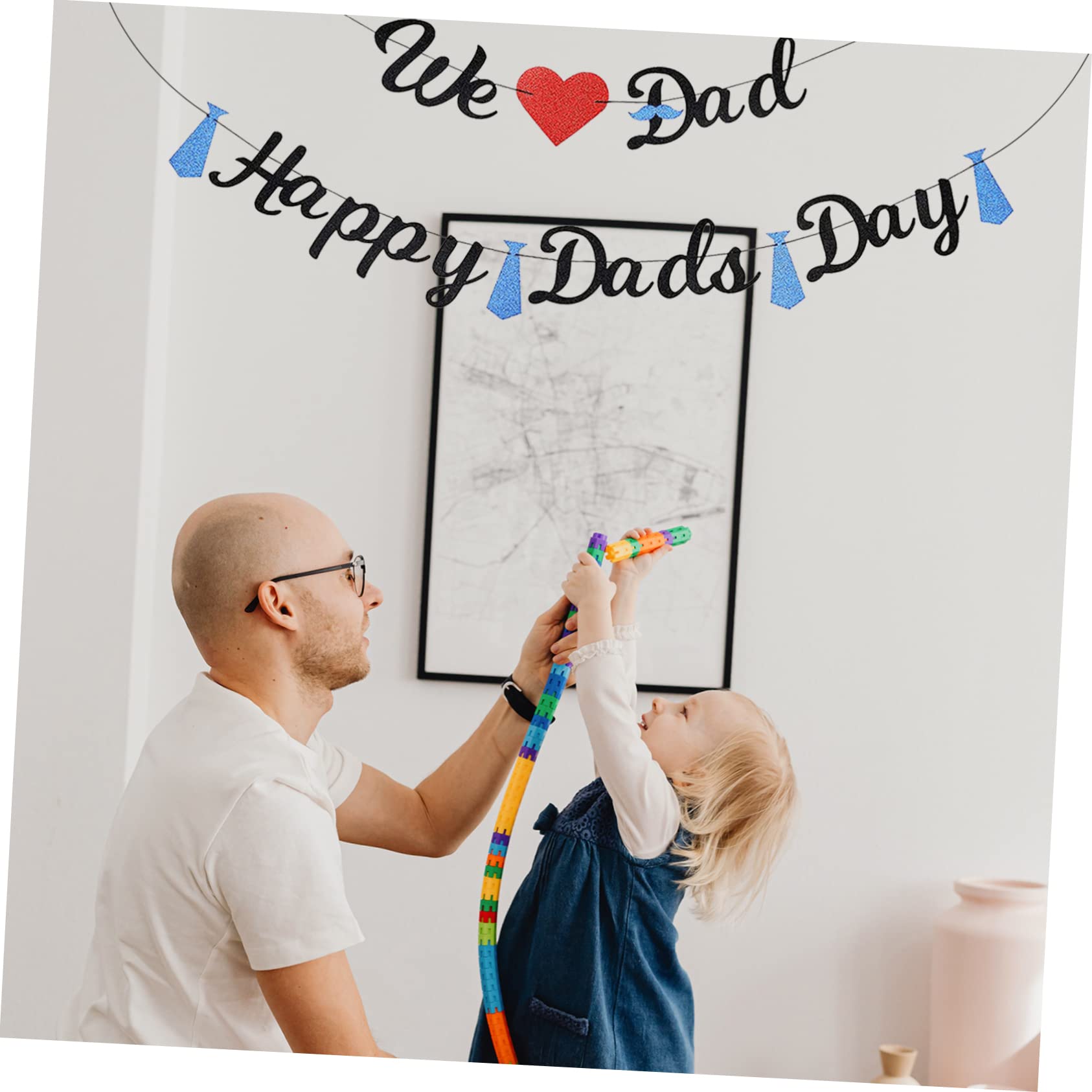Cabilock 5juegos Banderín Decorativo De Fiesta Para Día Del Padre De We Dad Brillos Para Celebraciones y Decoraciones Casa