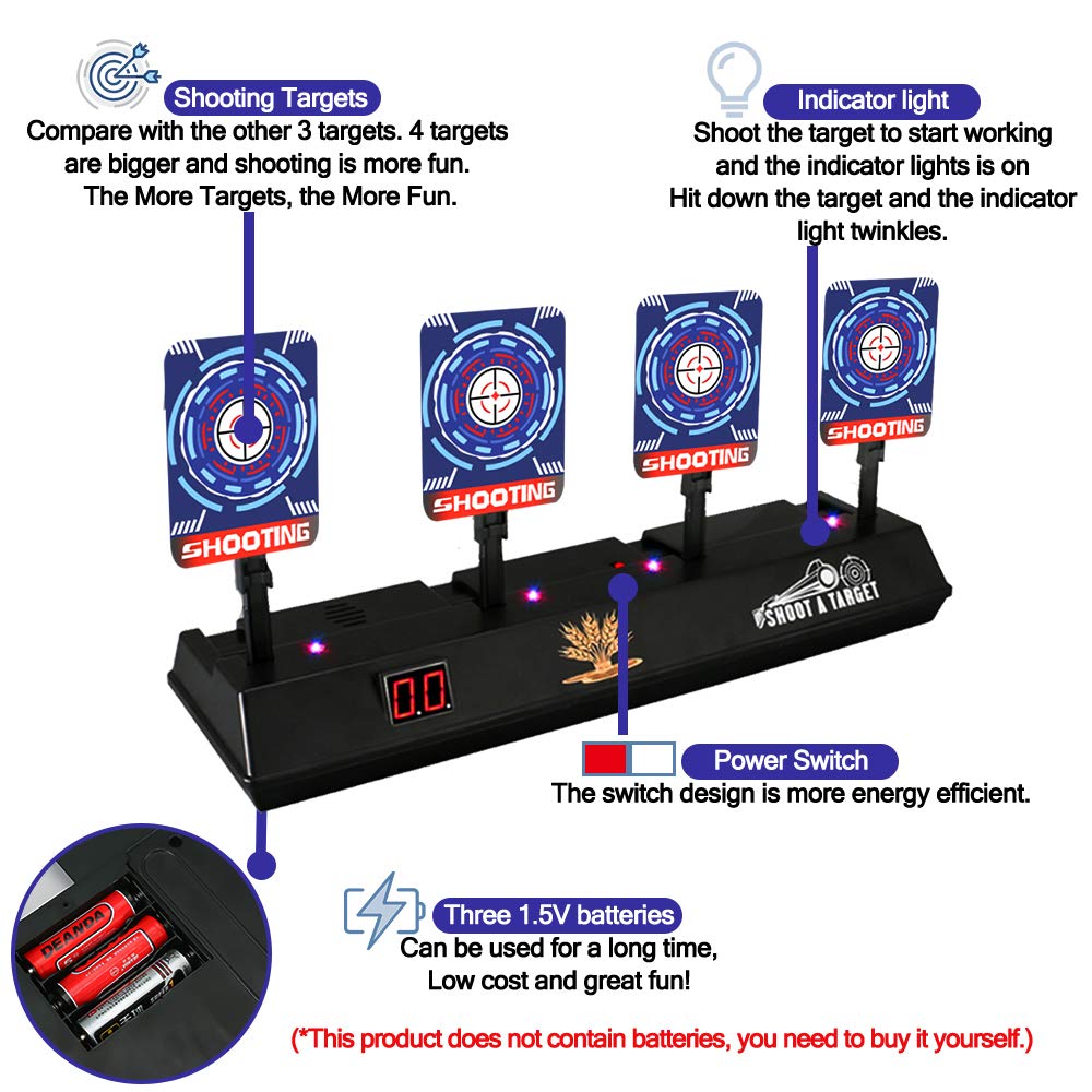 Electronic Digital Target for Nerf Guns, Auto Reset Scoring Target for