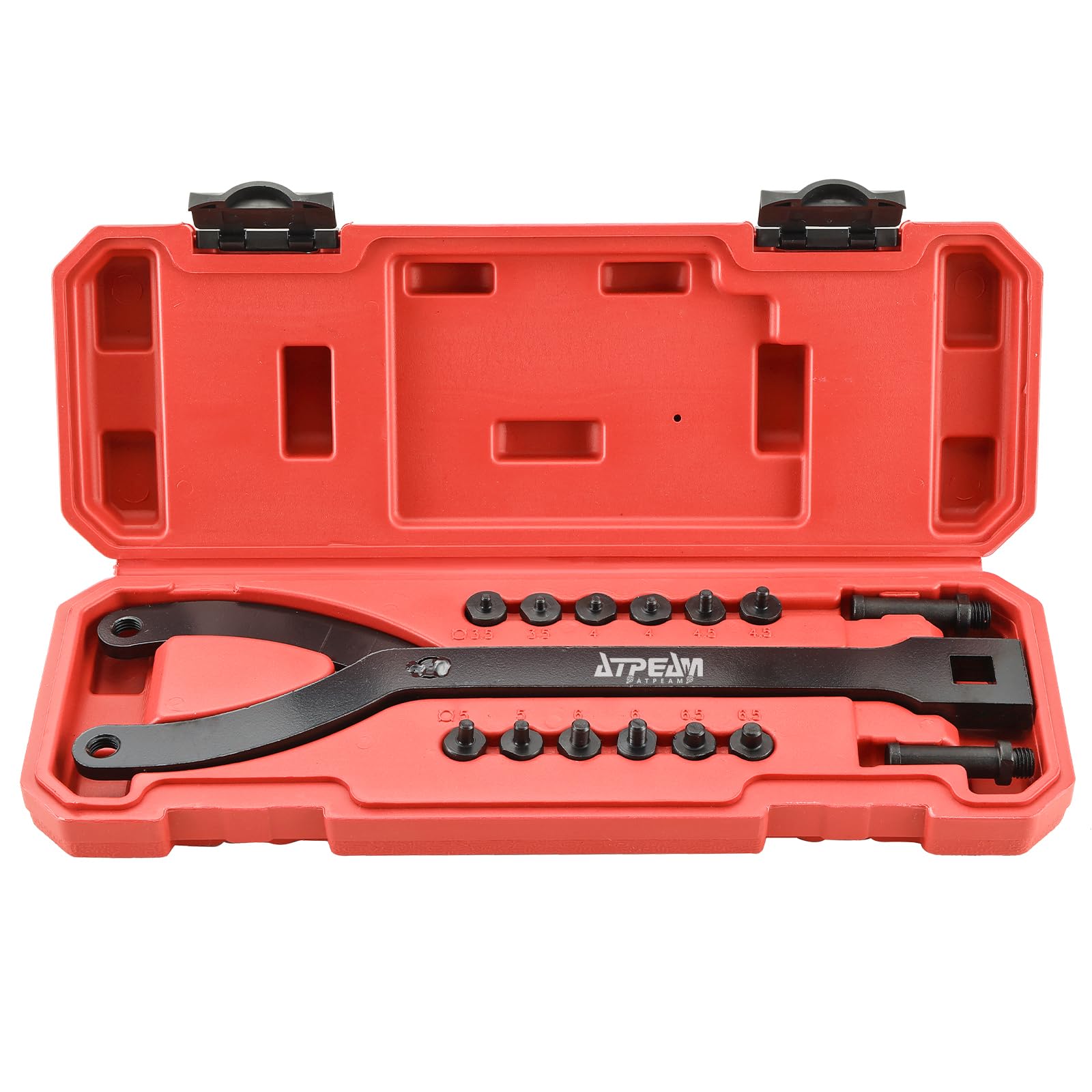 ATPEAM Variable Pin Spanner Wrench Kit 15Pc Adjustable Fan Clutch Pully Holder Wrench with Variable Spanner Wrench Pins