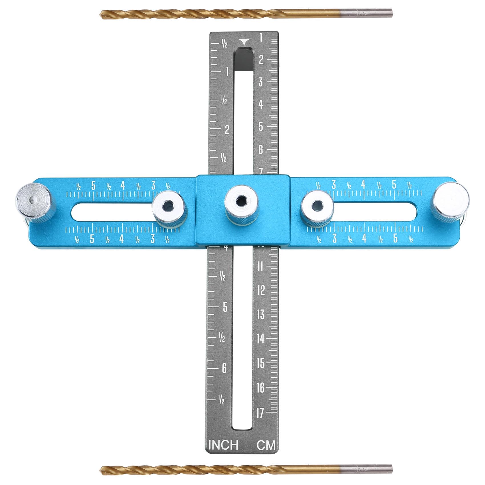 Osmond Handle Punching Positioner Woodworking Hole Cutting Tool Drawer Door Handle Installation Aids Woodworking Installation AIDS Woodworking Hole Opener Blue + Gray