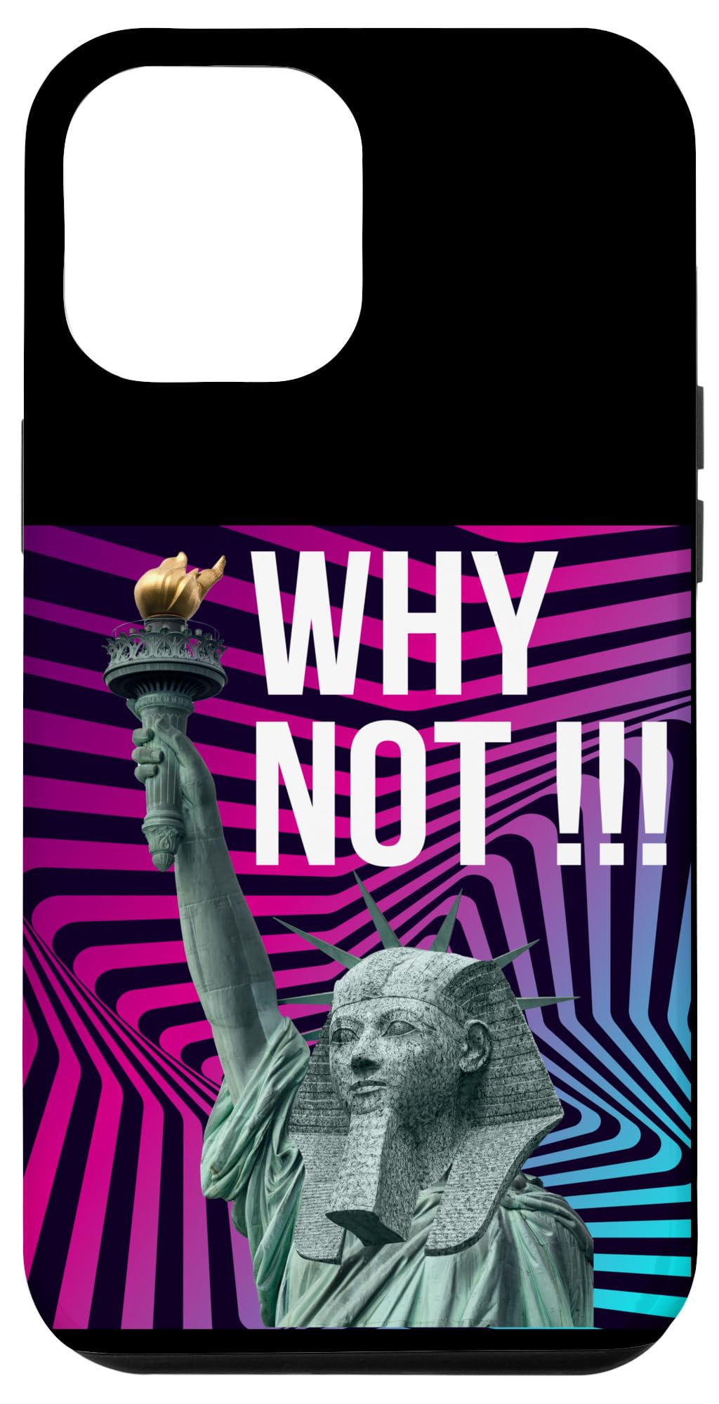 iPhone 13 Pro Max Why Not Funny Cool Statue Of Liberty Sphinx Illustration Case