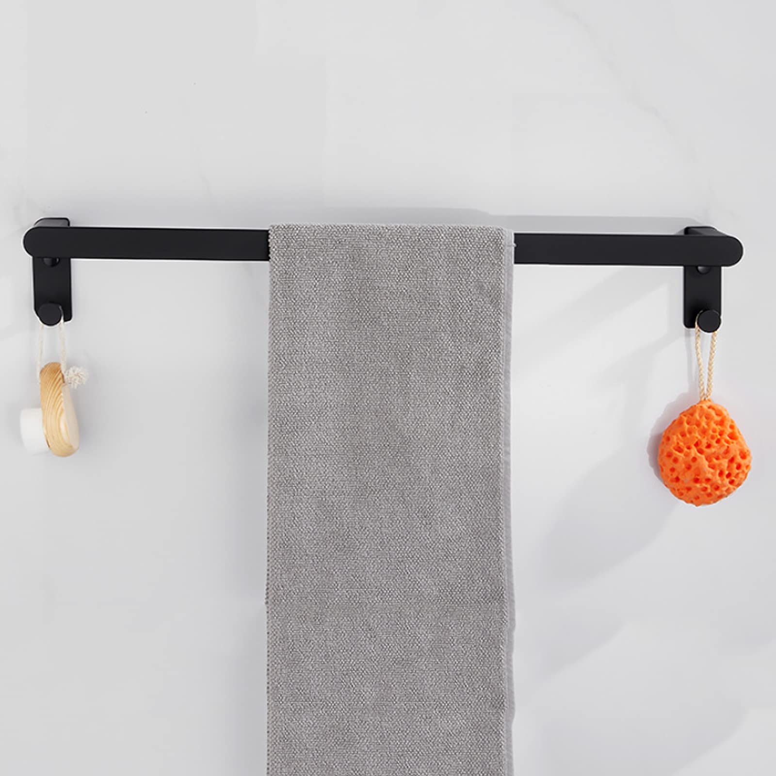LYGXWJFC Toallero Toallero de baño, Aluminio, Toallero, Toallero de baño, Montado en la Pared, Toallero Negro, Perforación e instalación/40 cm