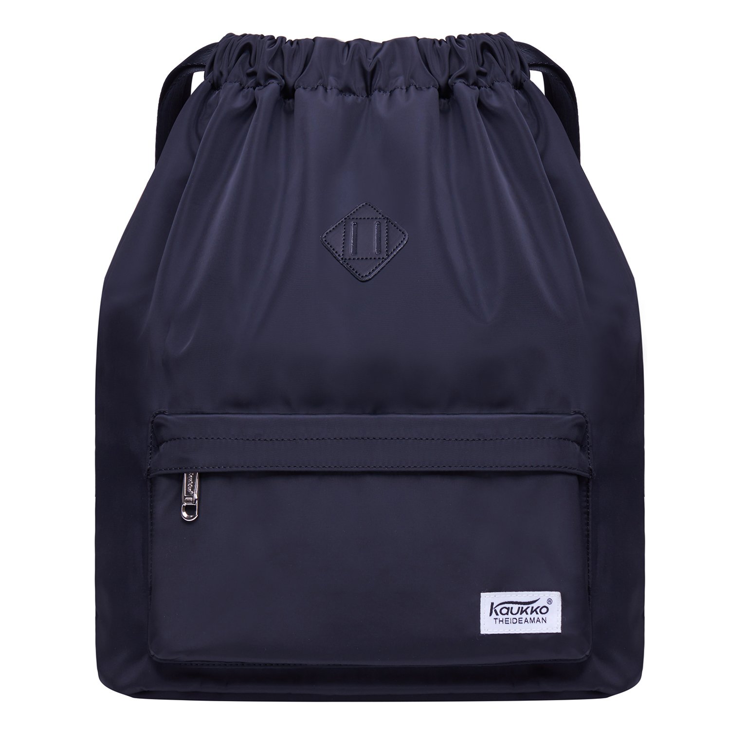 KAUKKO Drawstring Sports Backpack Gym Yoga Bag Shoulder Rucksack for Men and Women(K1031-2-BLACK)