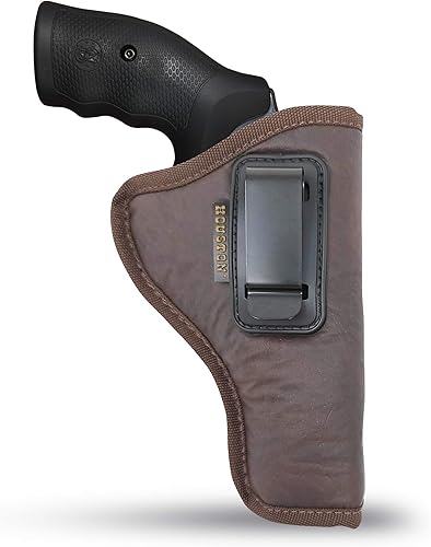 Miniatura 1 de Houston - Funda para pistola de cintura interior marrón para hombresmujeres para revólveres K, L, M y N marcos, 5 y 6 disparos, cañón de 3.5 a 4.5
