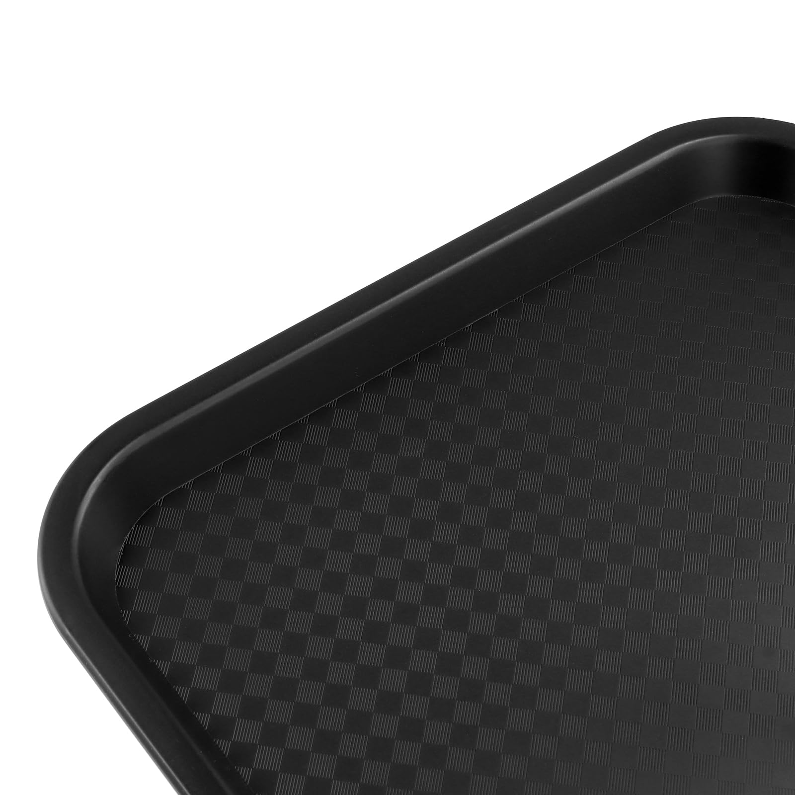 SOUJAP 15 bandejas de comida rápida negras de 35 x 27 cm, bandejas rectangulares de 13.8 x 10.6 pulgadas, bandeja de plástico para servicio de alimentos, para cafetería, restaurante