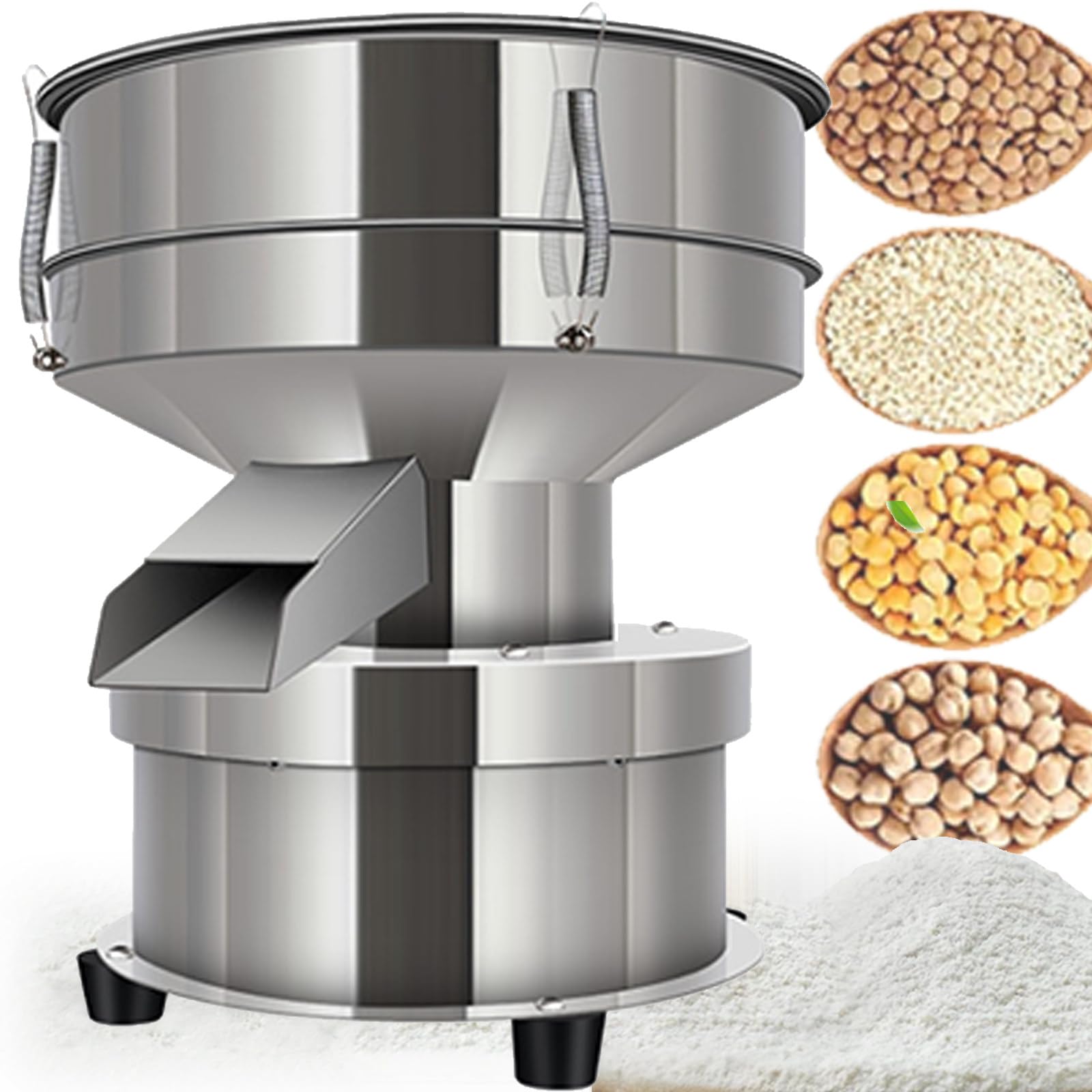 AYCDL Stainless Steel Electric Sifter,Vibration Frequency 1350n/Min, Automatic Powder Sifter Machine Countertop,Electric Sieve Shaker for Flour