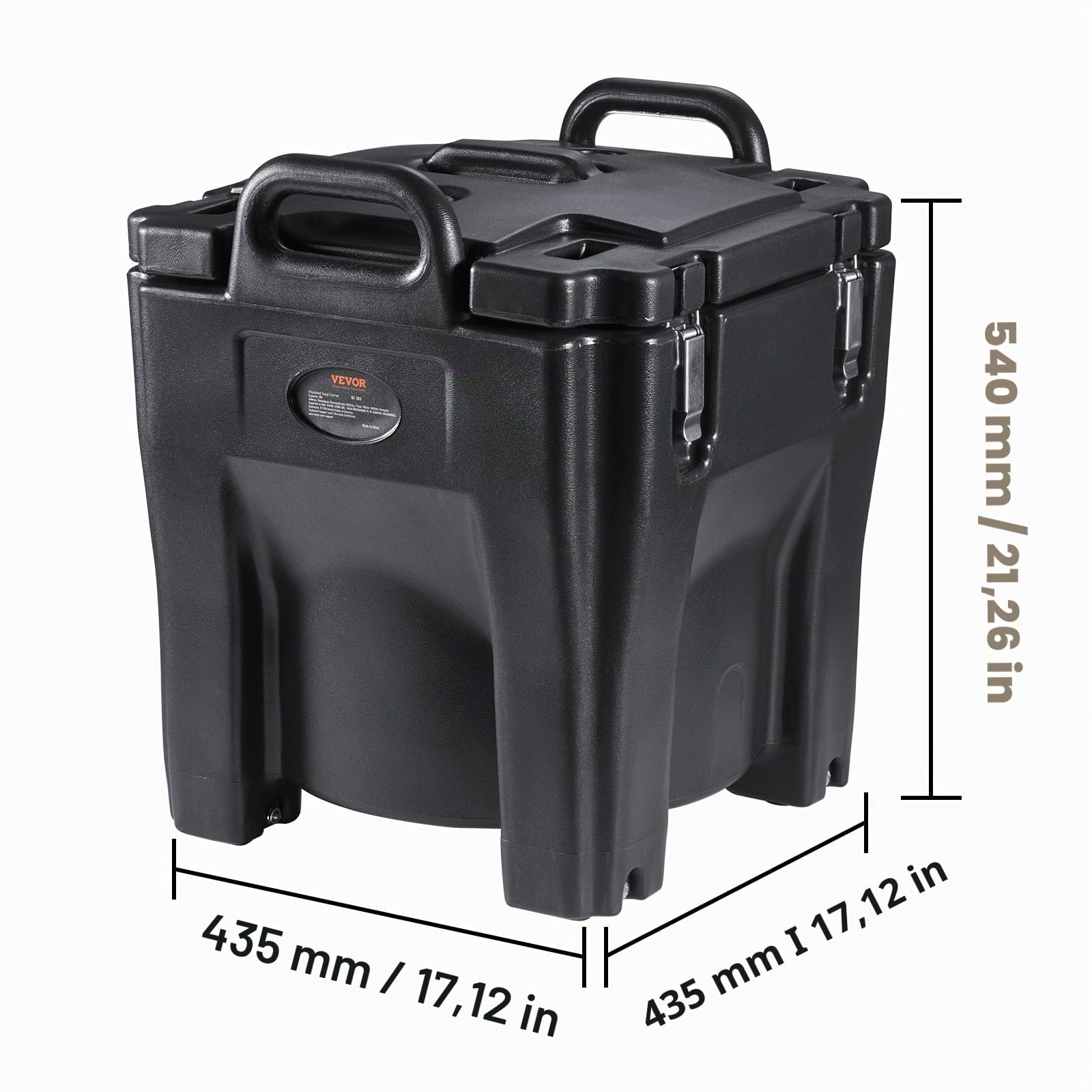 VEVOR Conteneur Isotherme Boîte de Transport en LLDPE à Chargement par le Haut pour Garder au Chaud ou Froid Bacs Alimentaires Traiteur Restauration Restaurant Cantine 435x435x540 mm 30 L