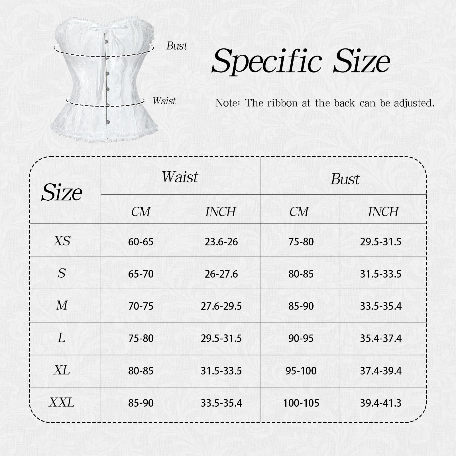 SUKUTU Corsetto Completo da Donna con Decorazioni in pizzo Top aderente in stile Gotico retrò con chiusura Frontale e Biancheria intima Aderente
