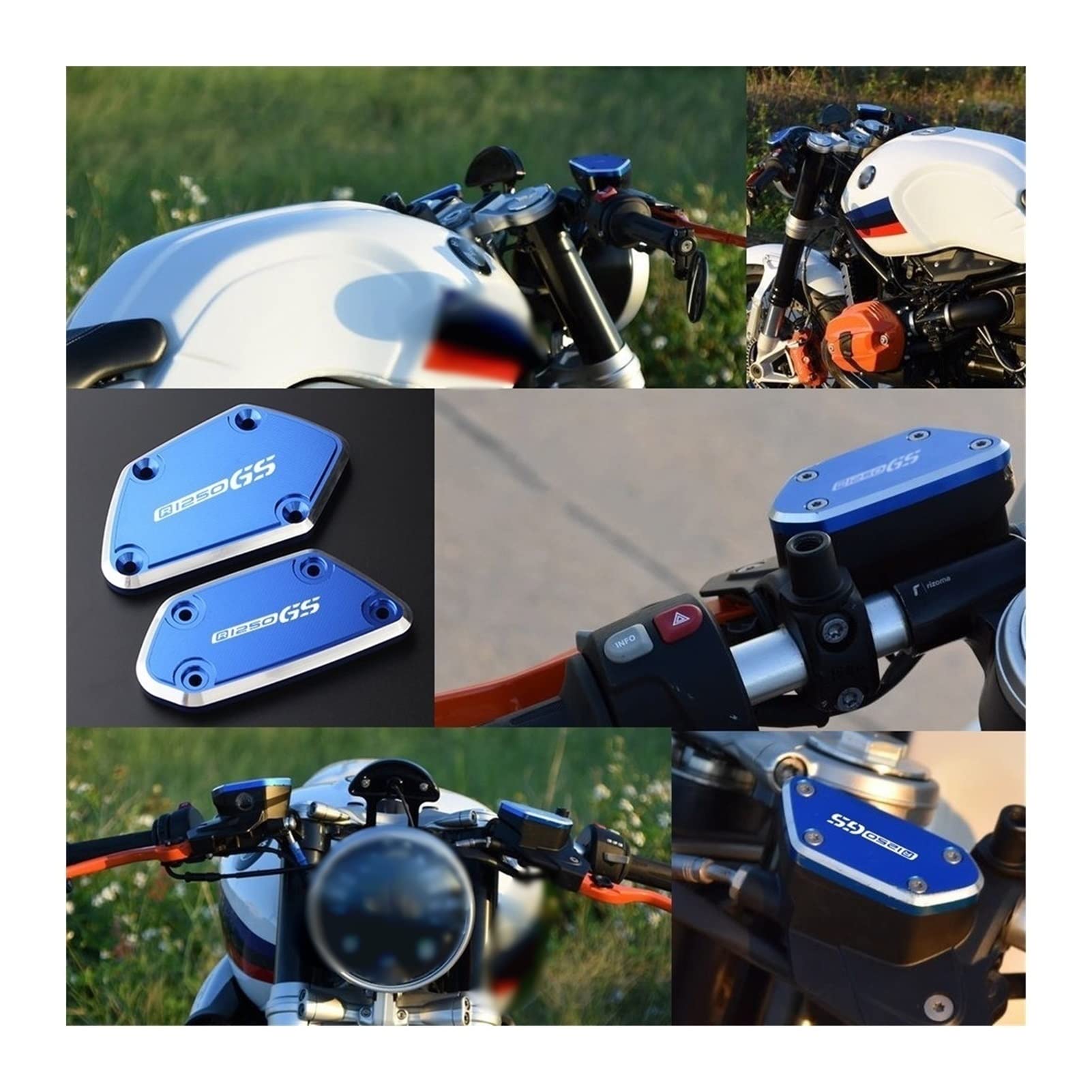 Accessori per serbatoi Accessori Moto CNC Freno Anteriore Frizione Serbatoio Del Liquido Tappi Di Copertura Per BMW R1250 GS ADV R1250RT 2018-2020(Blue)