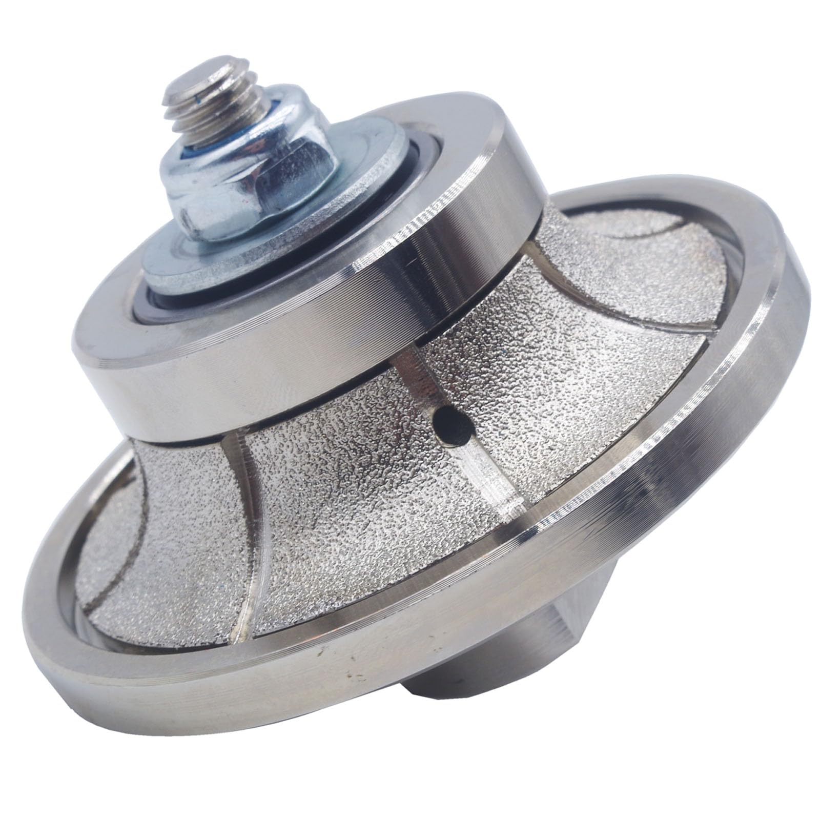 B13 1/2 Inch Demi Bullnose Medium Vacuum Brazed Diamond Hand Profiler Half Bullnose Router Bit Angle Grinder Sink Profiler Grinding Wheel with 5/8-11