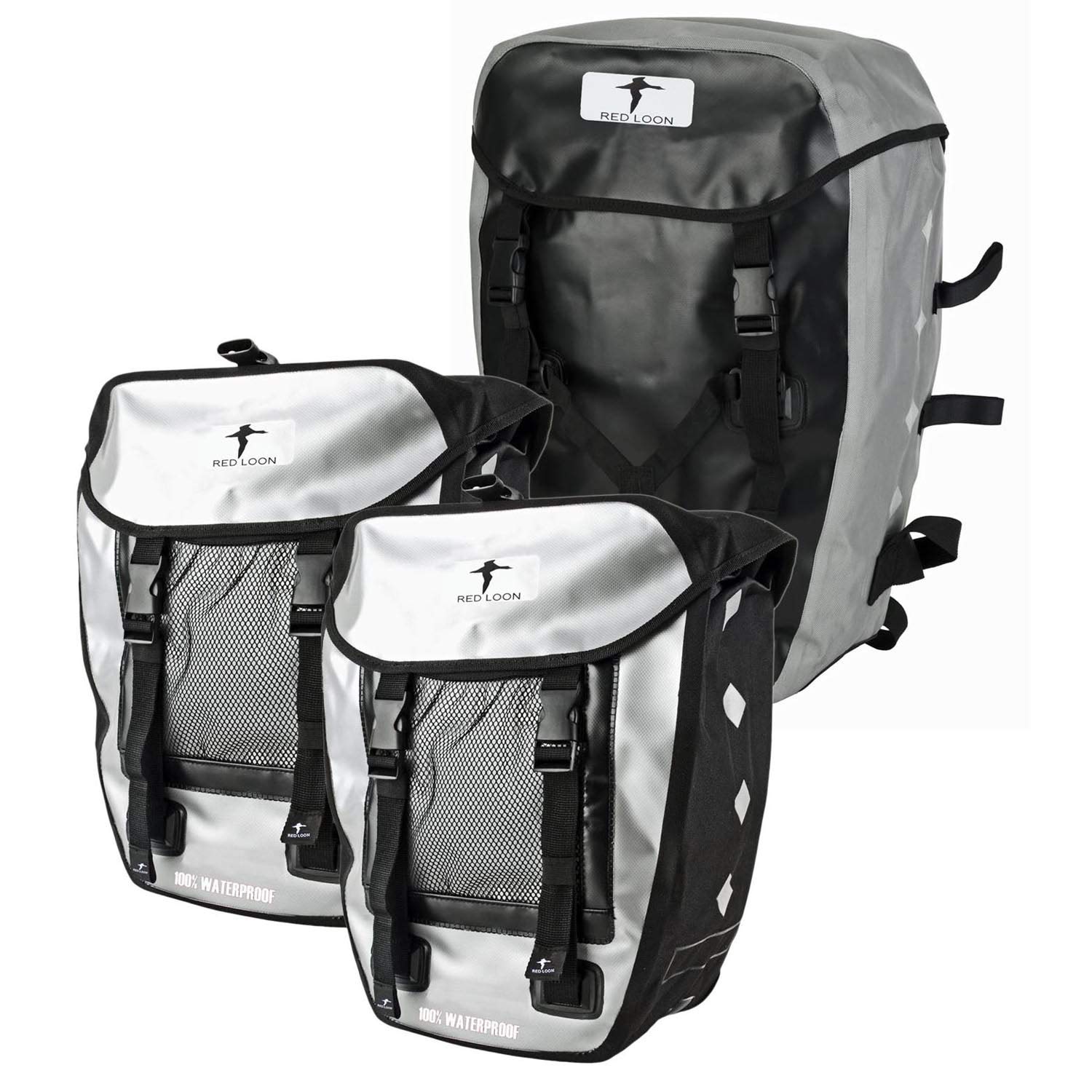 Lot De 2 Sacoches Vélo Étanche Rose Pro Plus – Porte-Bagages Arrière 18L Bâche De Camion Robuste