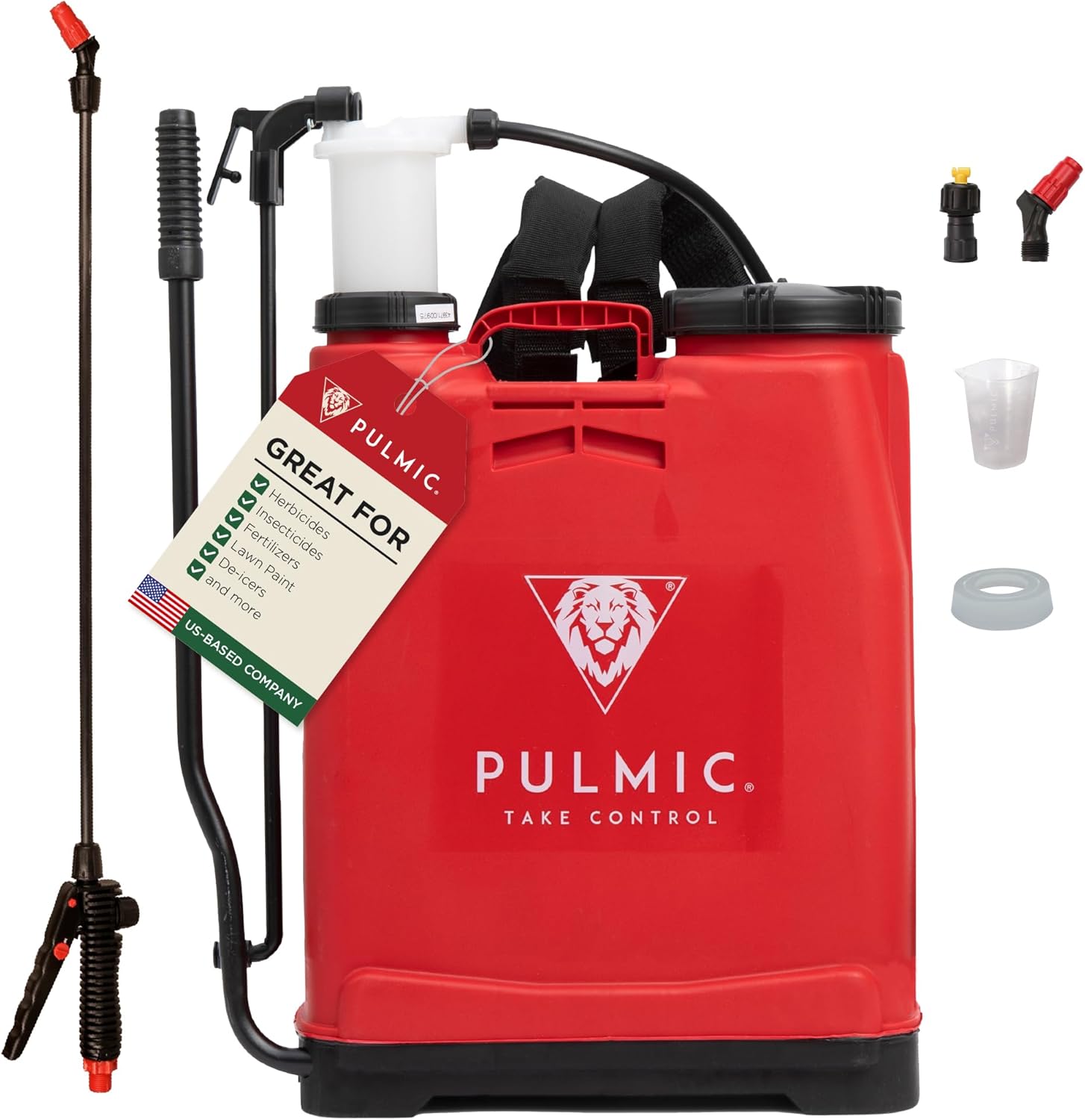 Product image of PULMIC Raptor 16 Professional Backpack Sprayer, Lawn and Garden Sprayer, Padded Shoulder Strap for Pests & Weeds, Watering, and Spraying Plants, Manual Pump with Lower Wear, 4 Gallon Backpack Sprayer