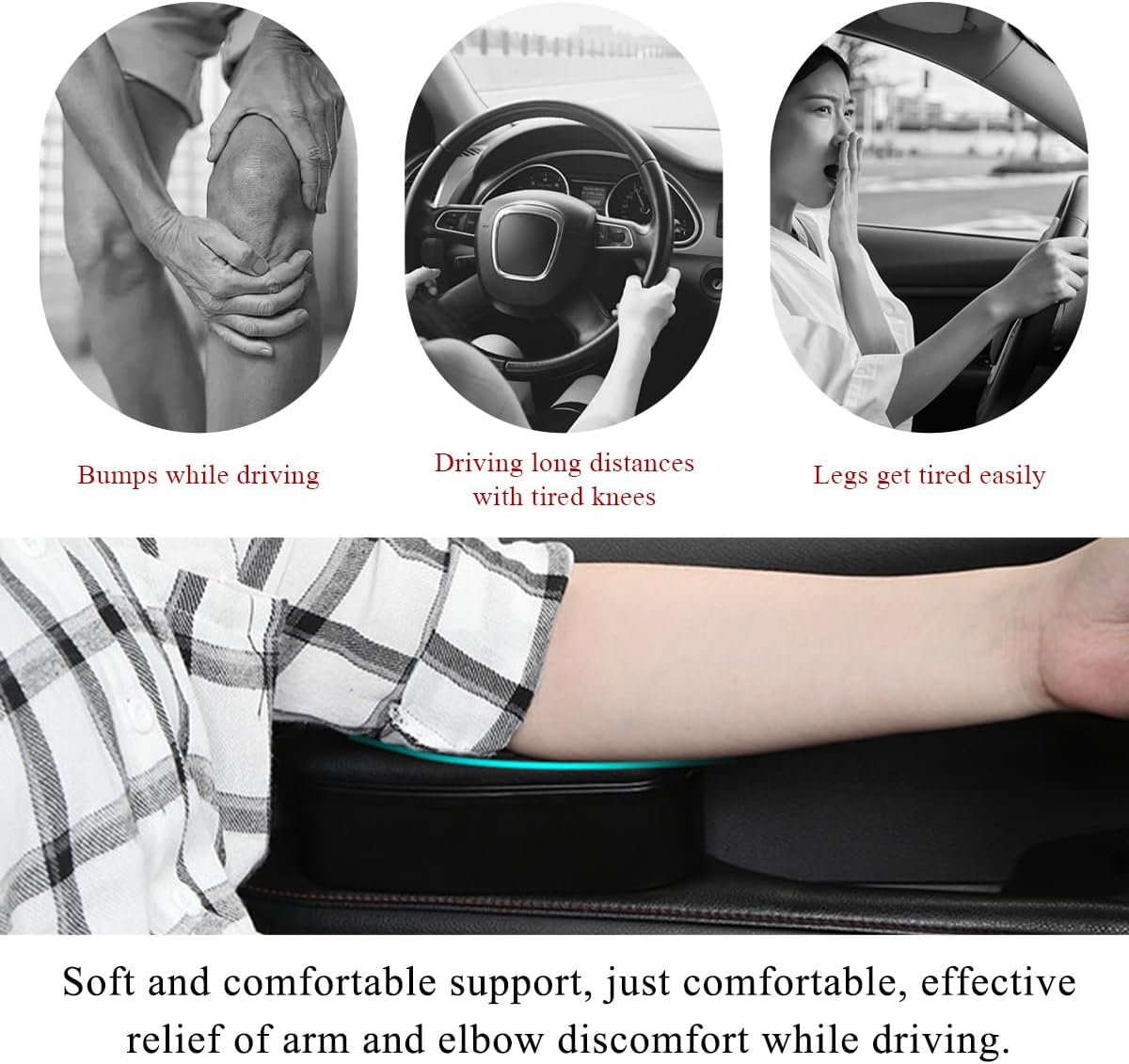 Yourkar Car Armrest Support Cover, Left Side Door Armrest Cushion Pad Extender with Storage Box, Anti-Slip & Waterproof Leather Driver Left Arm Rest Storage Cover, Car Accessories (Black, Style 1) image 4