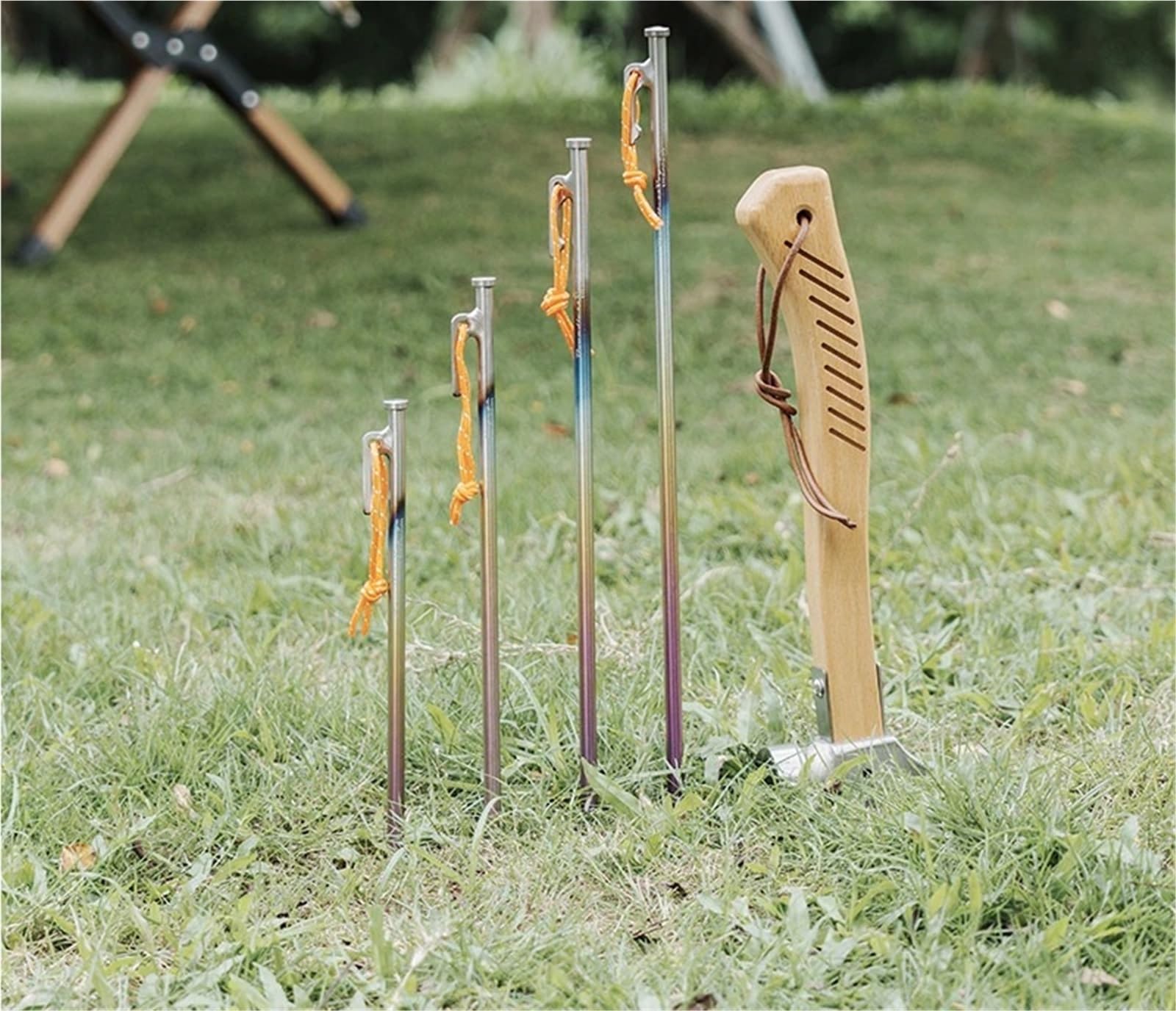 Śledź namiotowy, Śledź namiotowy, wytrzymały, wykonany ze stopu tytanu, ultralekki, wiatroodporny, do namiotów kempingowych(40CM 6PCS)