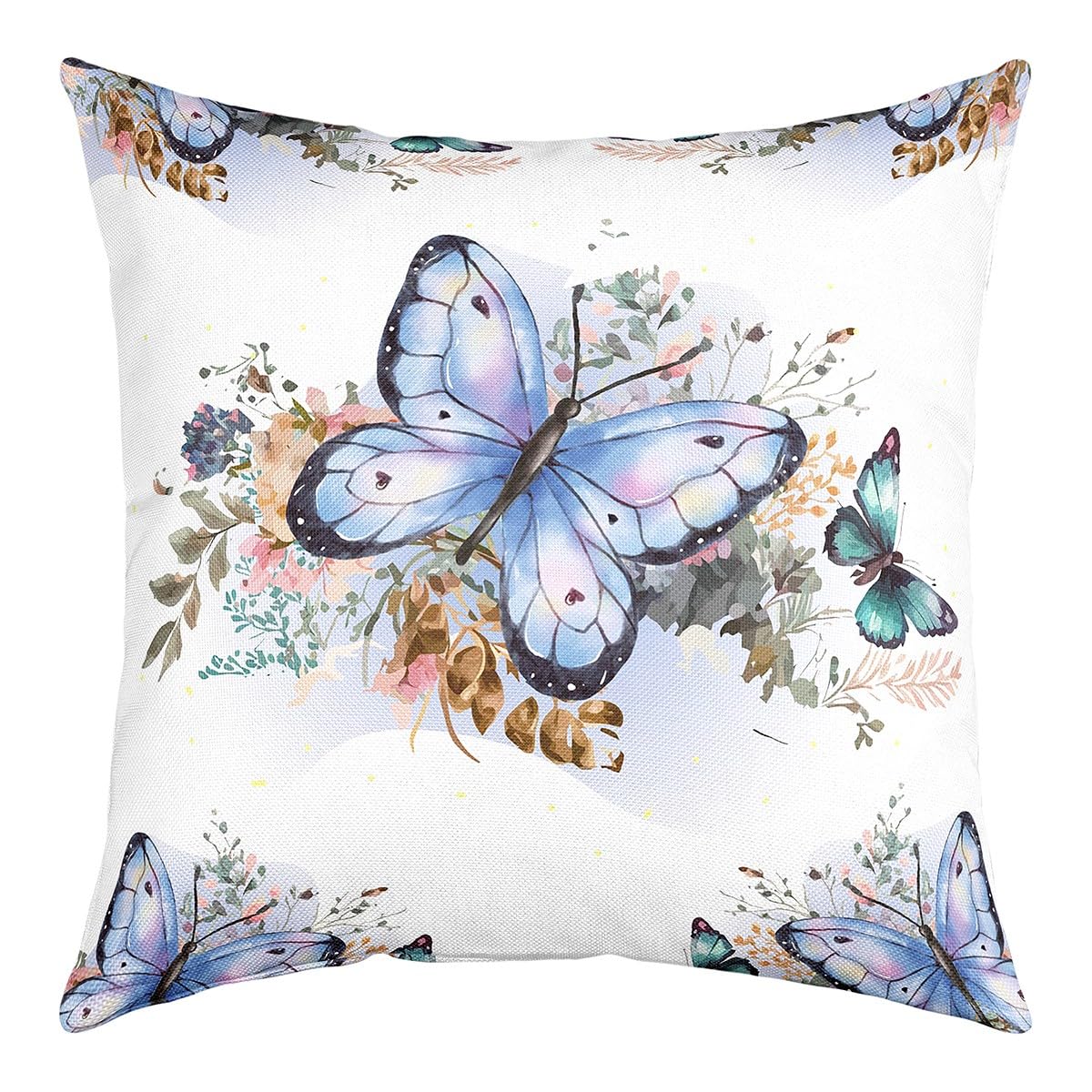 Set di 4 federe per cuscino con farfalle, 45,7 x 45,7 cm, morbide federe per cuscini con stampa di farfalle per bambini, ombré, romantiche, decorative, per divano, viola, blu, rosa, glitter