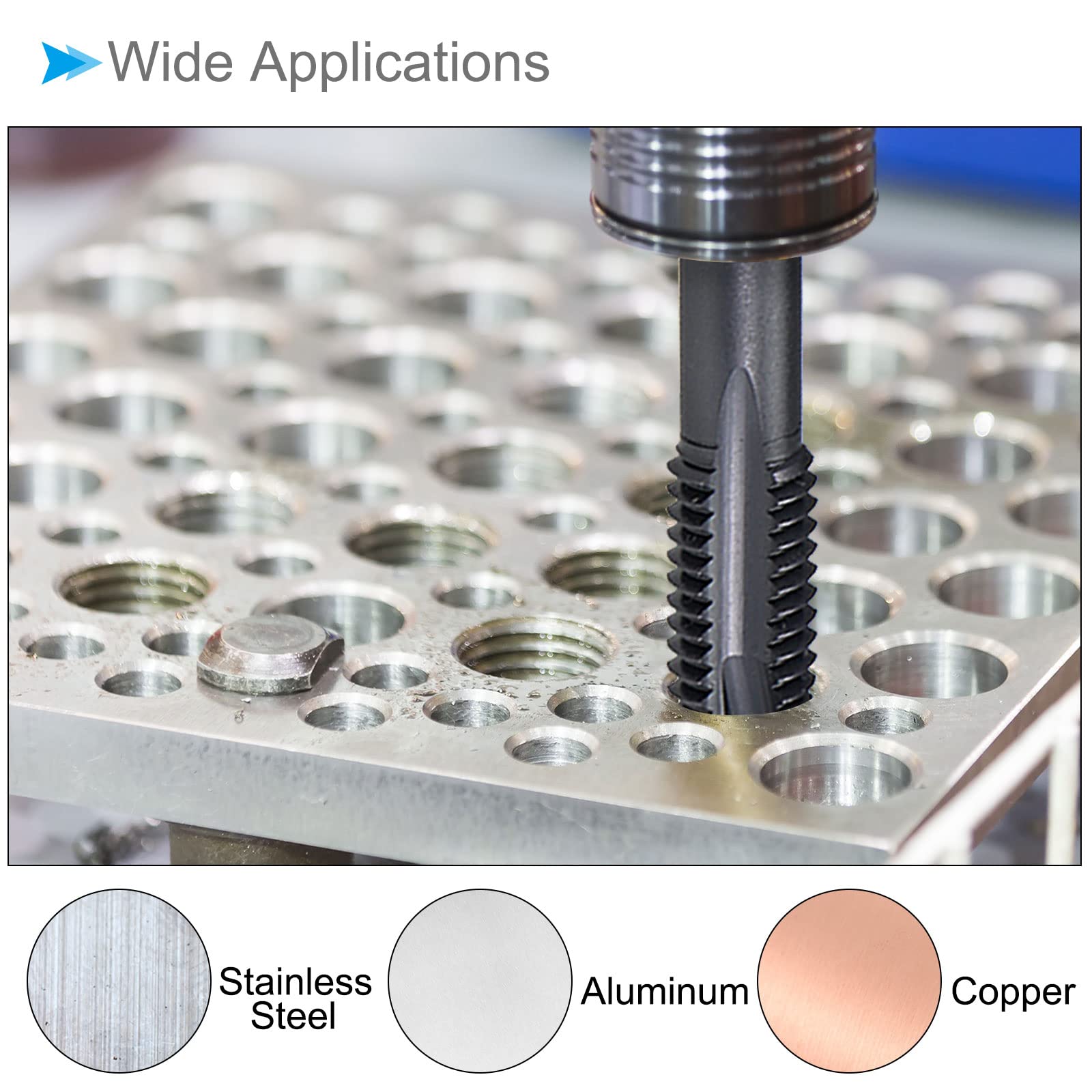 Maschio A Spirale CoCud M3 X 0.5 - 2 Pezzi, Rivestito TICN, Per Acciaio, Alluminio, Plastica