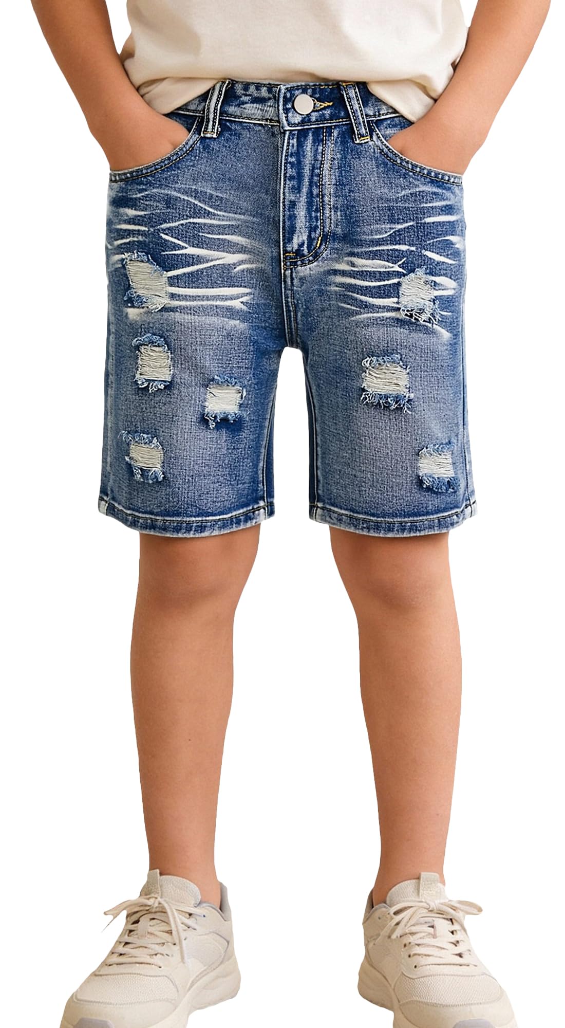 Bermuda à fermeture éclair garçon pantalon été décontracté - 7
