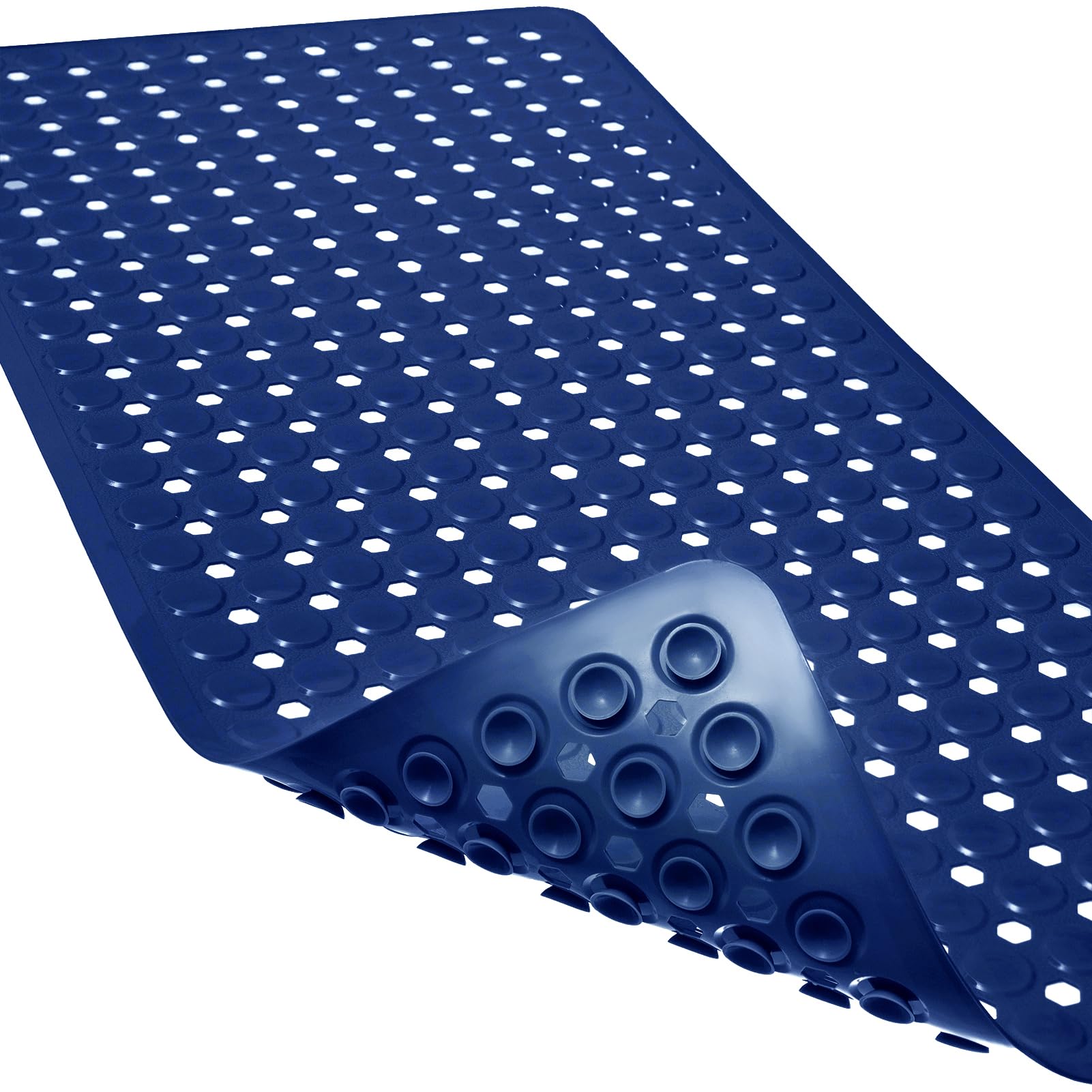 Linoows Non-Slip Bathtub and Shower Mats, Power Grip Bath Mat 35 x 16.3 Inch with Suction Cups and Drain Holes for Tub Bathroom Floor Safety, Machine