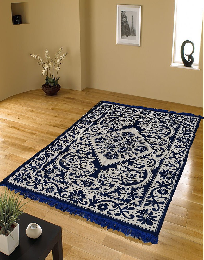 PRESTO BAZAAR Chenille Carpet - 60" x 84", Blue