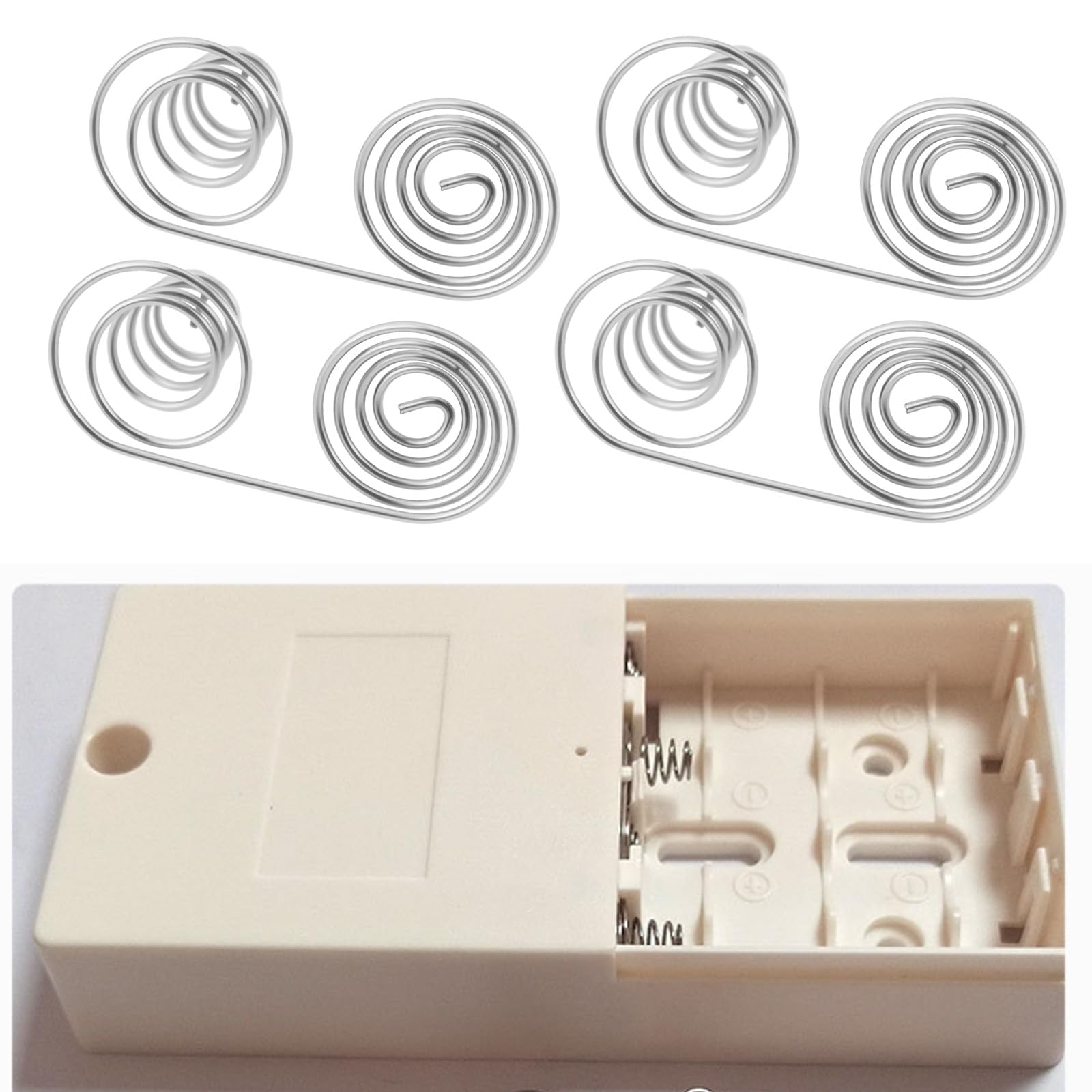 ECSiNG 20 Stück Batterie-positive negative Umwandlungsfeder, 9 x 27 mm, Stahl, vernickelte Feder für Fernbedienungen, Spielzeug, Taschenlampen