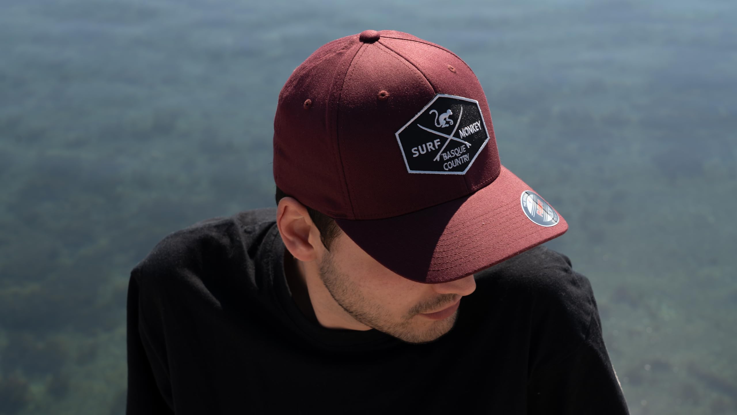 Surf Monkey Berretto da Baseball da uomo- Stretch Cap - Vestibilità elastica | Taglie S/M - L/XL
