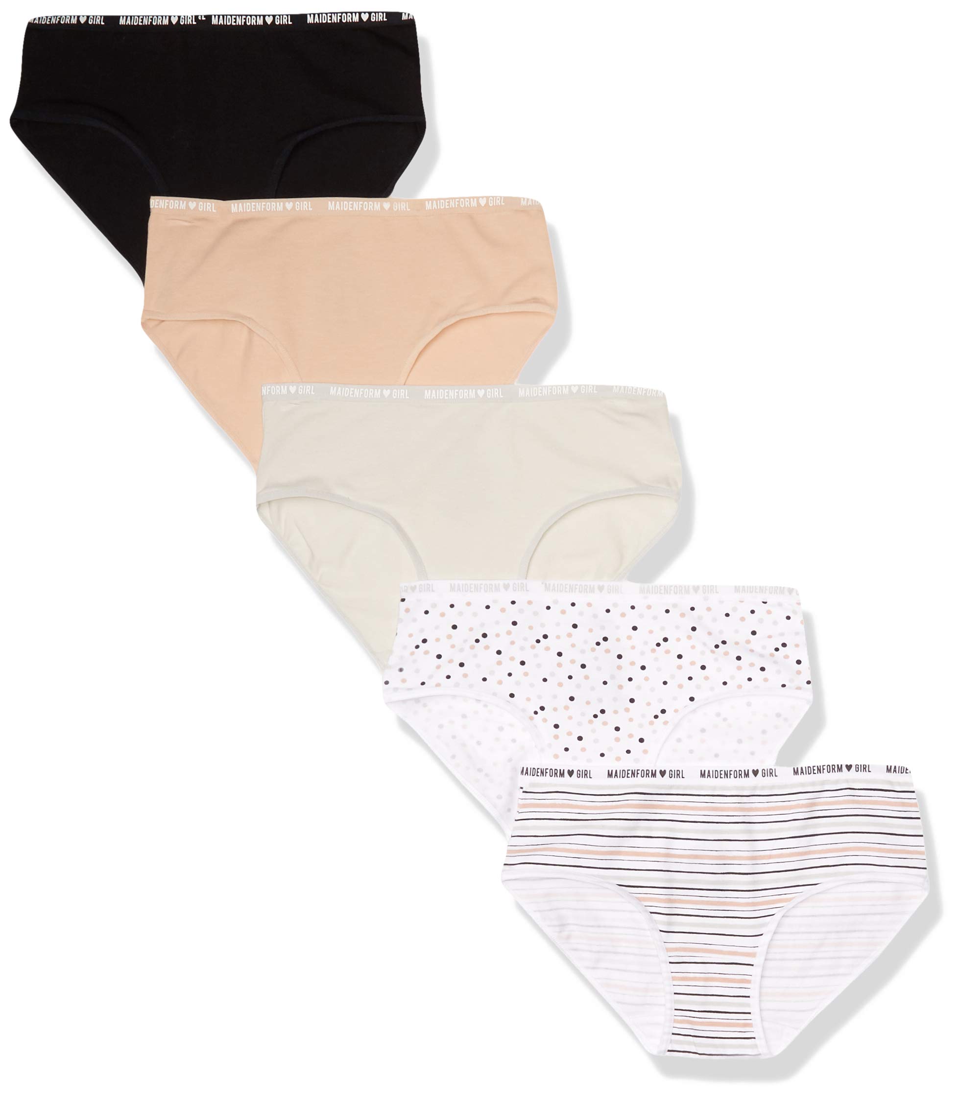 Maidenform Girls Hipster Cotton Panties 5 Pack