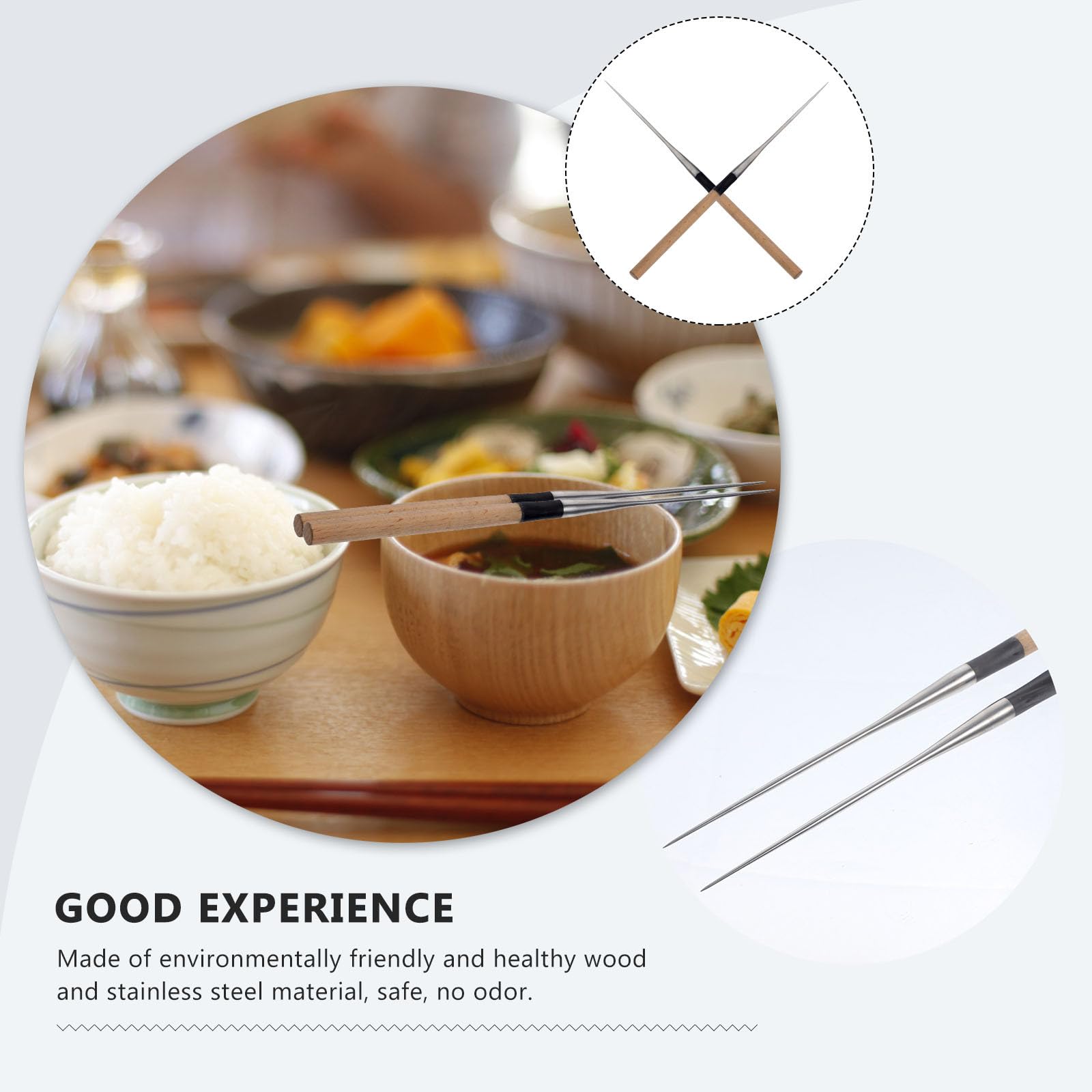 Baguettes à Pointe en Acier Inoxydable pour Sushi et Sashimi, Délicates et Robustes, Finition Lisse, pour Restaurant Japonerie