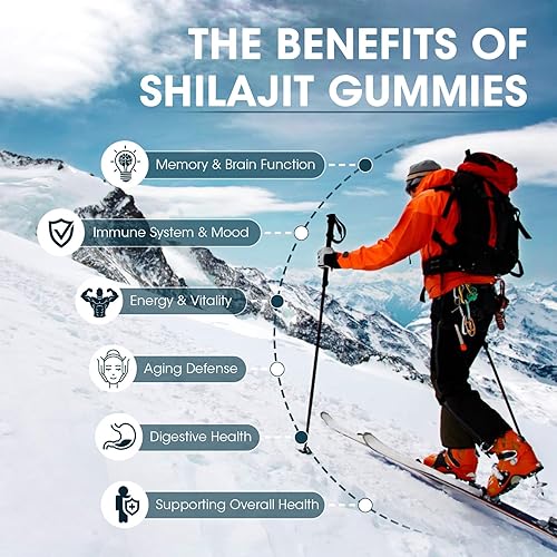 Miniatura 2 de Gomitas Shilajit del Himalaya con más de 85 minerales traza y ácido fúlvico para energía, inmune, apoyo cognitivo, suplemento Shilajit natural puro