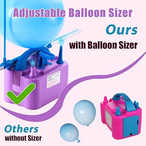 Miniatura 3 de Bomba de globo eléctrica, bomba de aire eléctrica de repuesto manual para globos, bomba de inflado de globo estándar de EE. UU., bomba eléctrica con