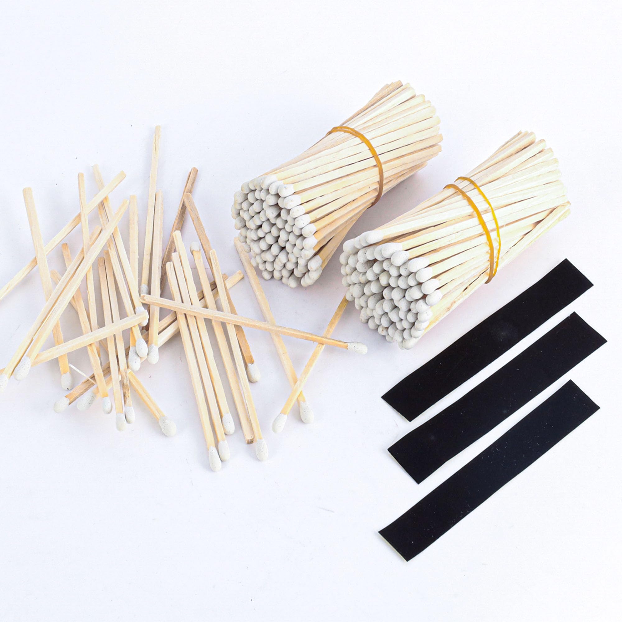 200Pcs 2'' White Matches for Candles with Striker - Long Wooden Candle Matches, Wood Safety Match, Long Wooden Matchsticks for BBQ Grill, Custimize，